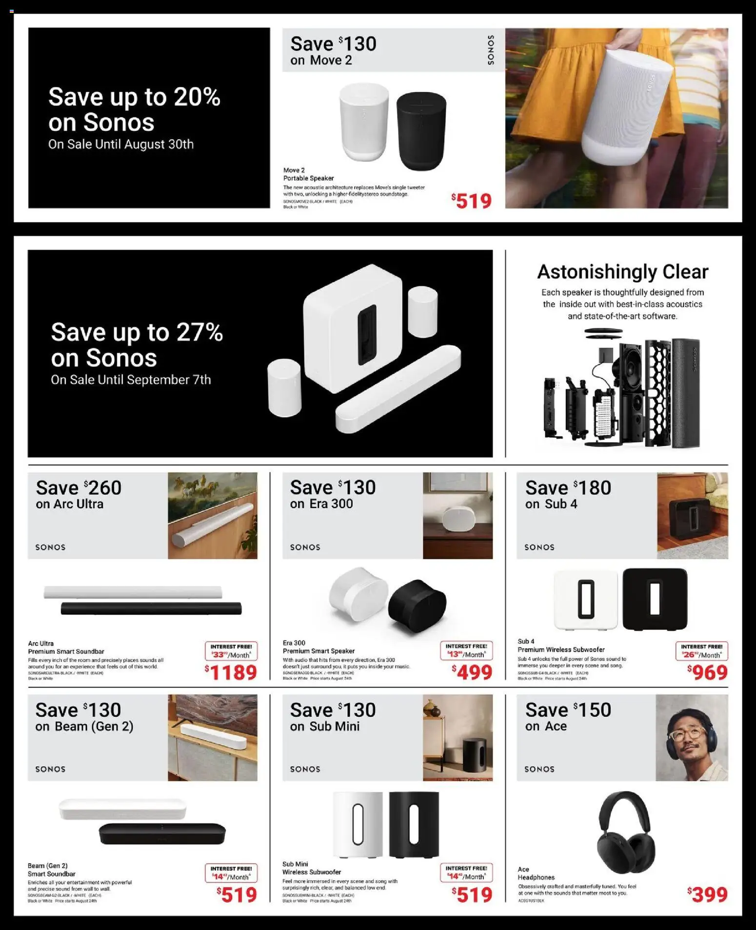 Visions flyer valid from Aug 28, 2026 | Page: 6 | Products: Audio, Headphones, Speaker, Soundbar
