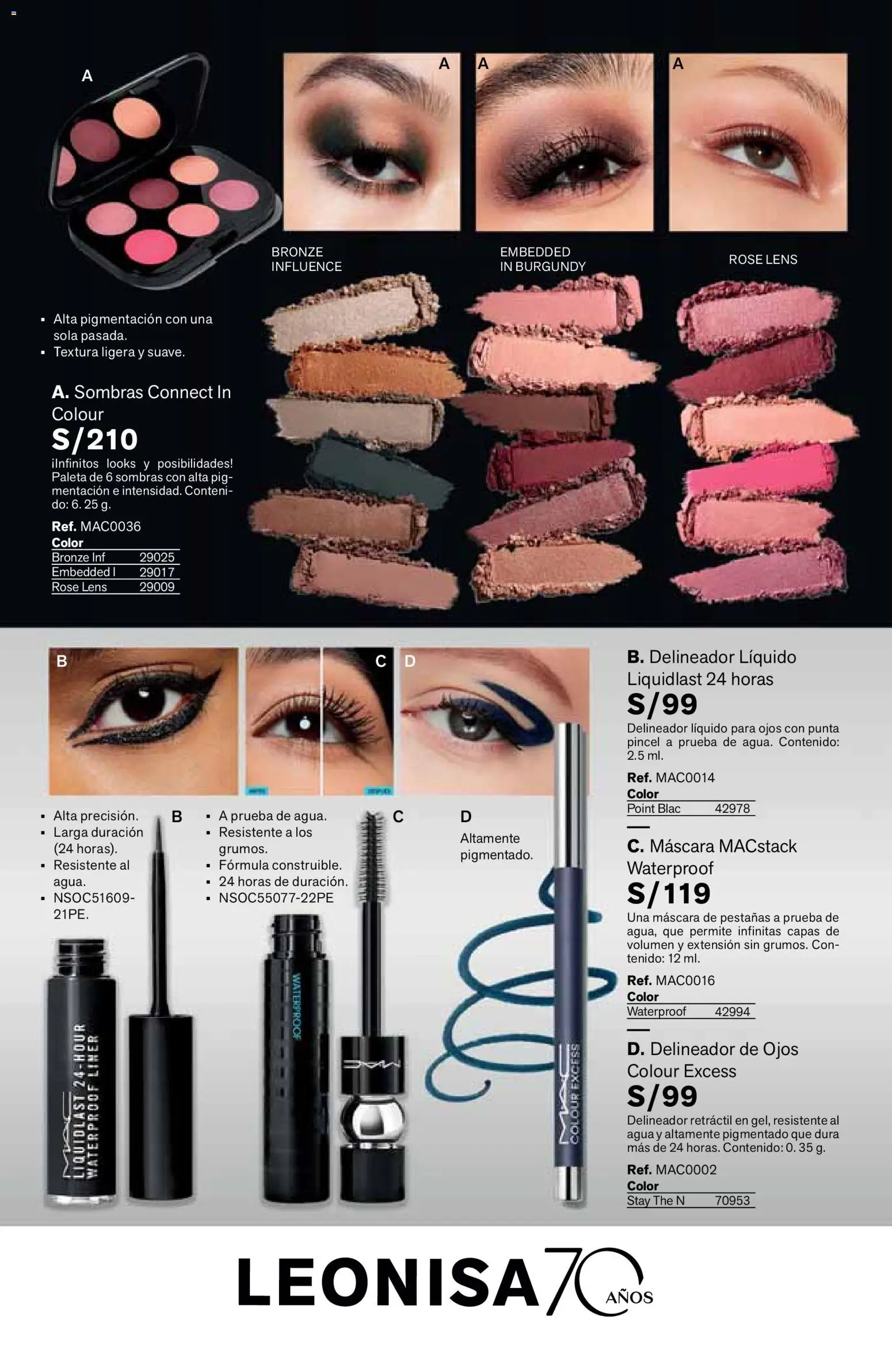 Catálogo Leonisa válido desde 04.06.2026 | Página: 16 | Productos: Máscara, Delineador de ojos, Delineador, Pincel