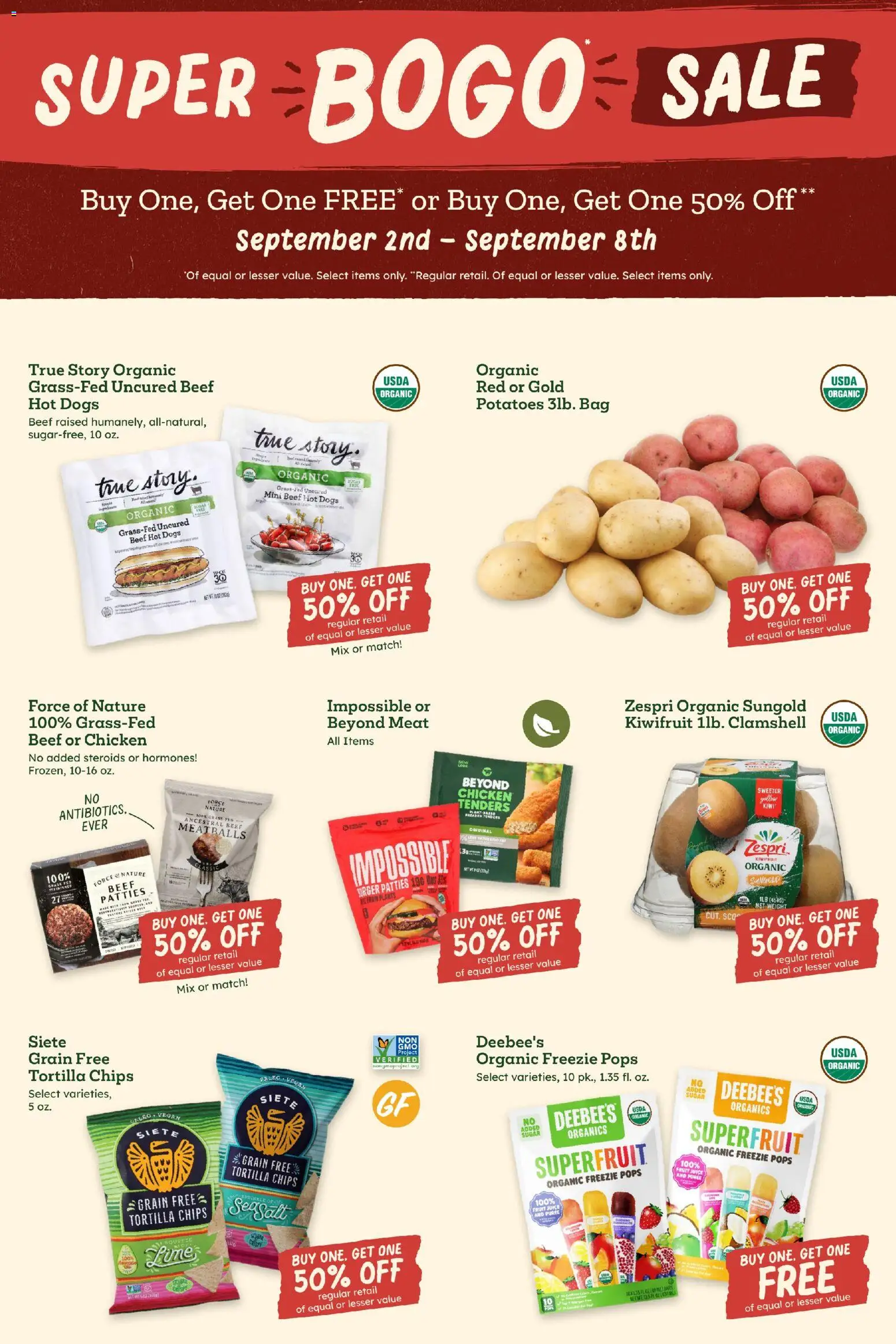 Sprouts Weekly Ad - valid from 09/02/2026 | Page: 5 | Products: Chicken, Juice, Potatoes, Bag