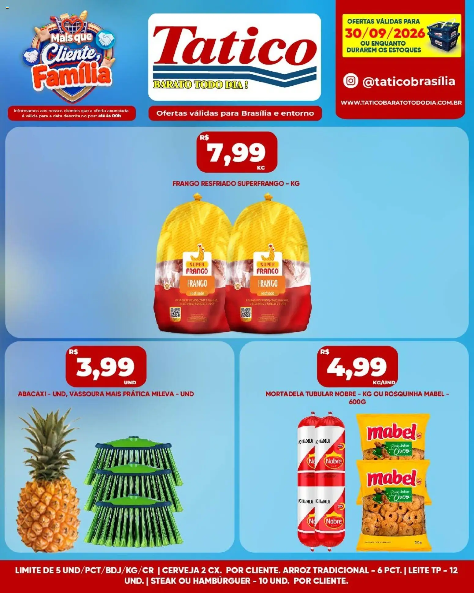 Tatico Folheto - válido de 30/09/2026 | Página: 5 | Produtos: Mortadela, Cerveja, Rosquinha, Vassoura