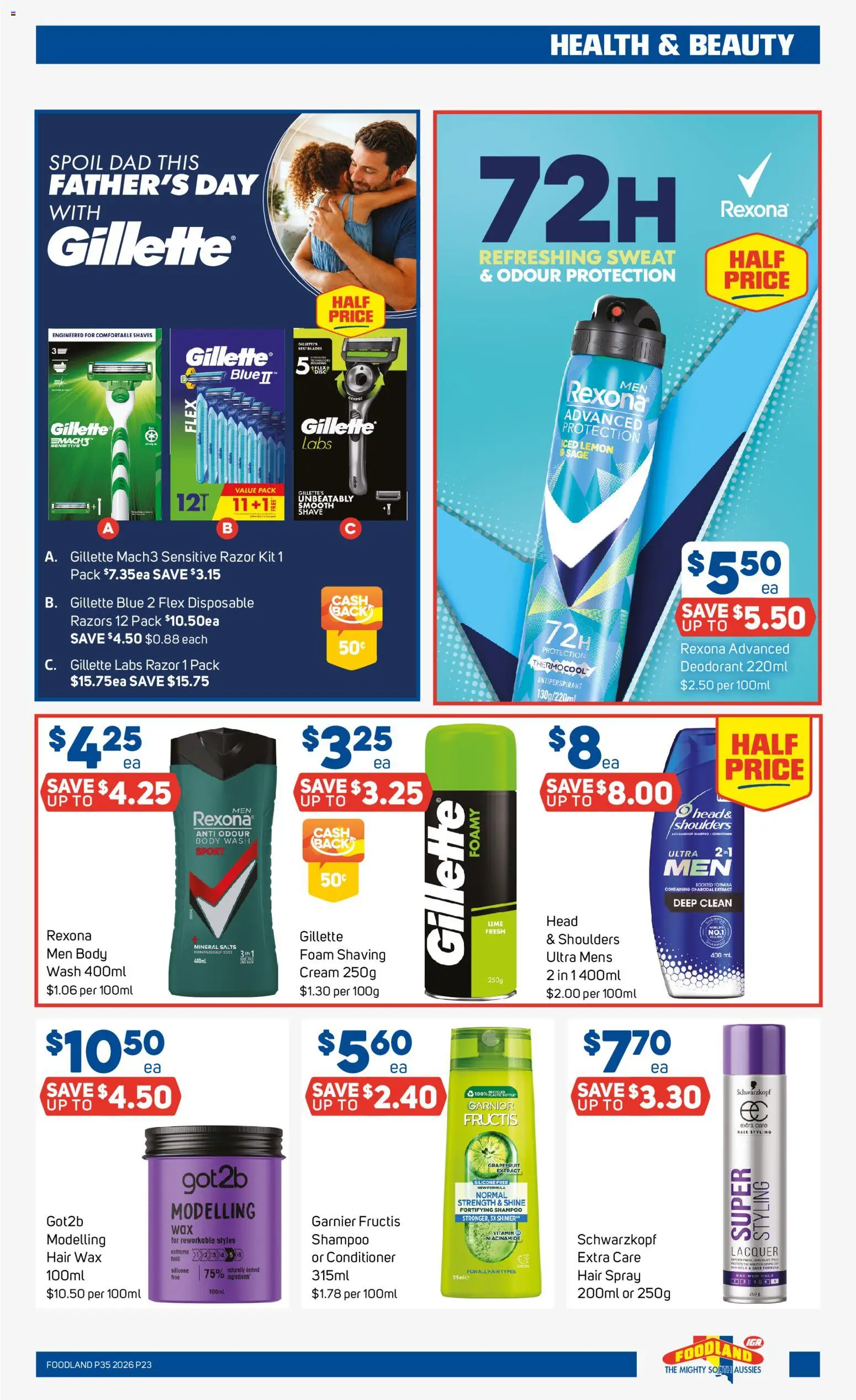 Foodland catalogue - valid from 25/08/2026 | Page: 23 | Products: Conditioner, Antiperspirant, Hair styling, Razors
