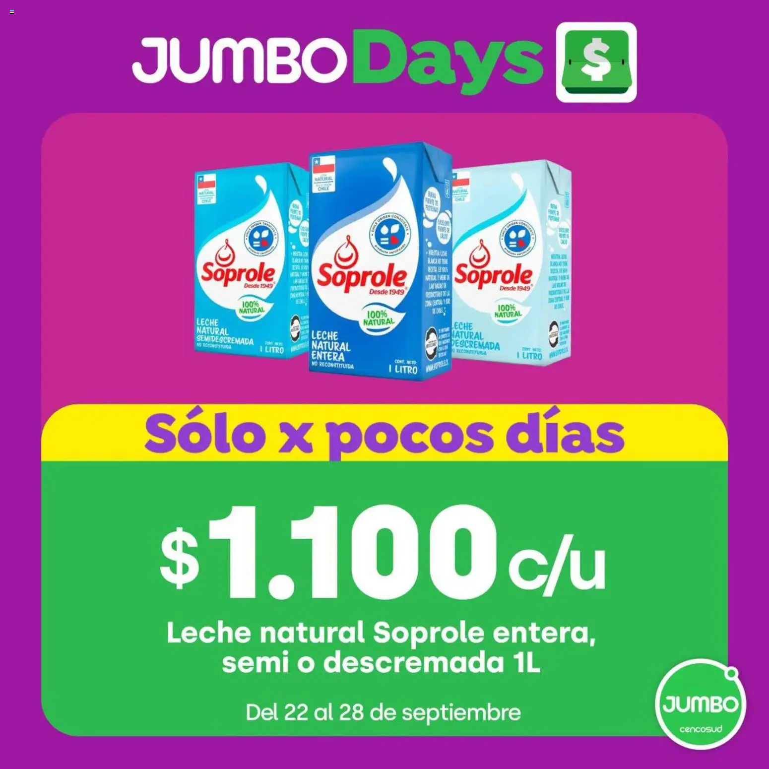 Jumbo Ofertas │ válido desde el 20.09.2026 | Página: 6 | Productos: Leche semidescremada, Leche