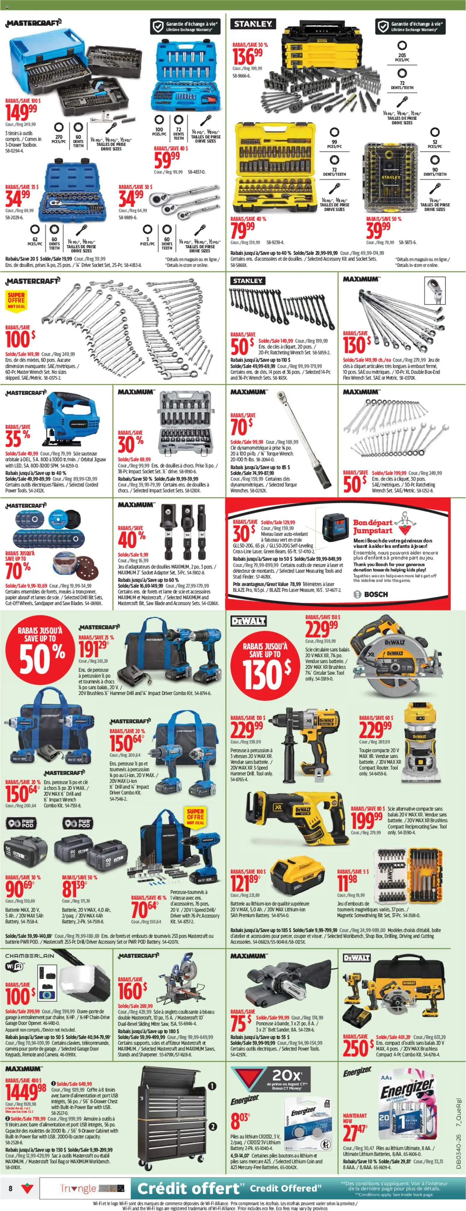 Canadian Tire flyer valid from Oct 1, 2026 | Page: 8 | Products: Adapter, Socket, Cabinet, Battery