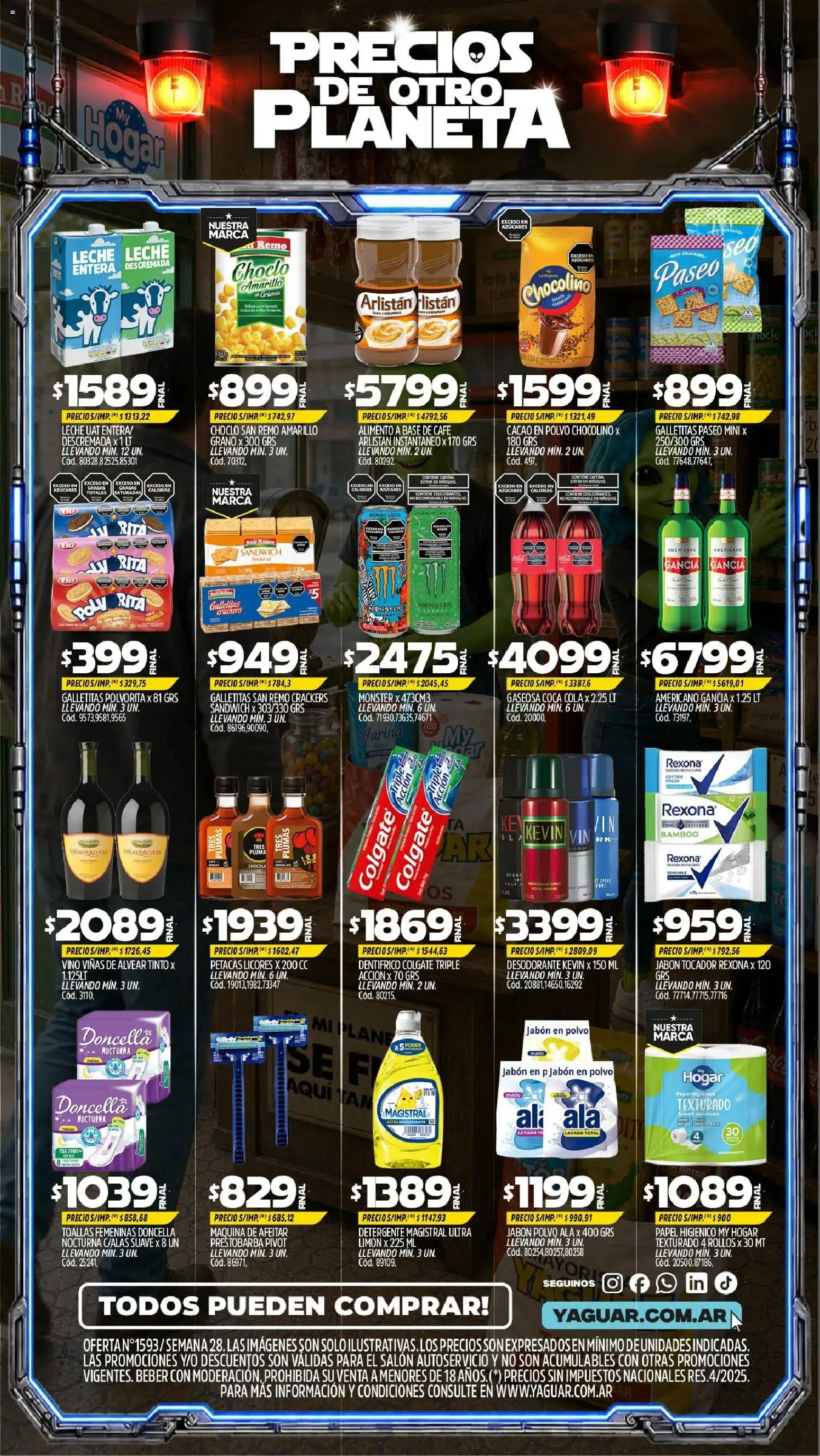 Yaguar catálogo │ válido desde el 06/07/2026 | Página: 2 | Productos: Galletitas, Yerba, Polvo, Jabón