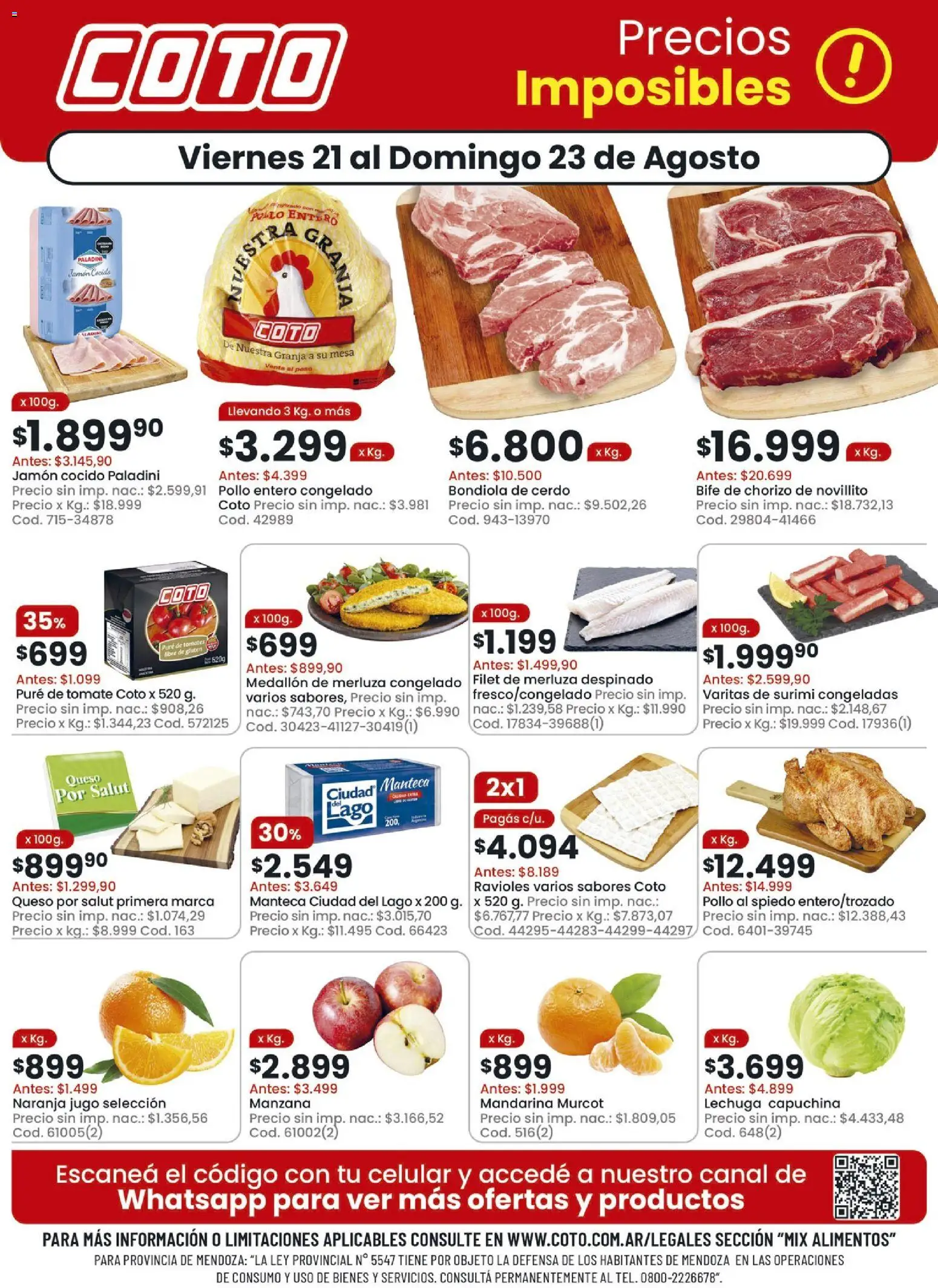 Coto - Mix │ válido desde el 21/08/2026 | Página: 1 | Productos: Pollo, Jamón cocido, Queso, Puré