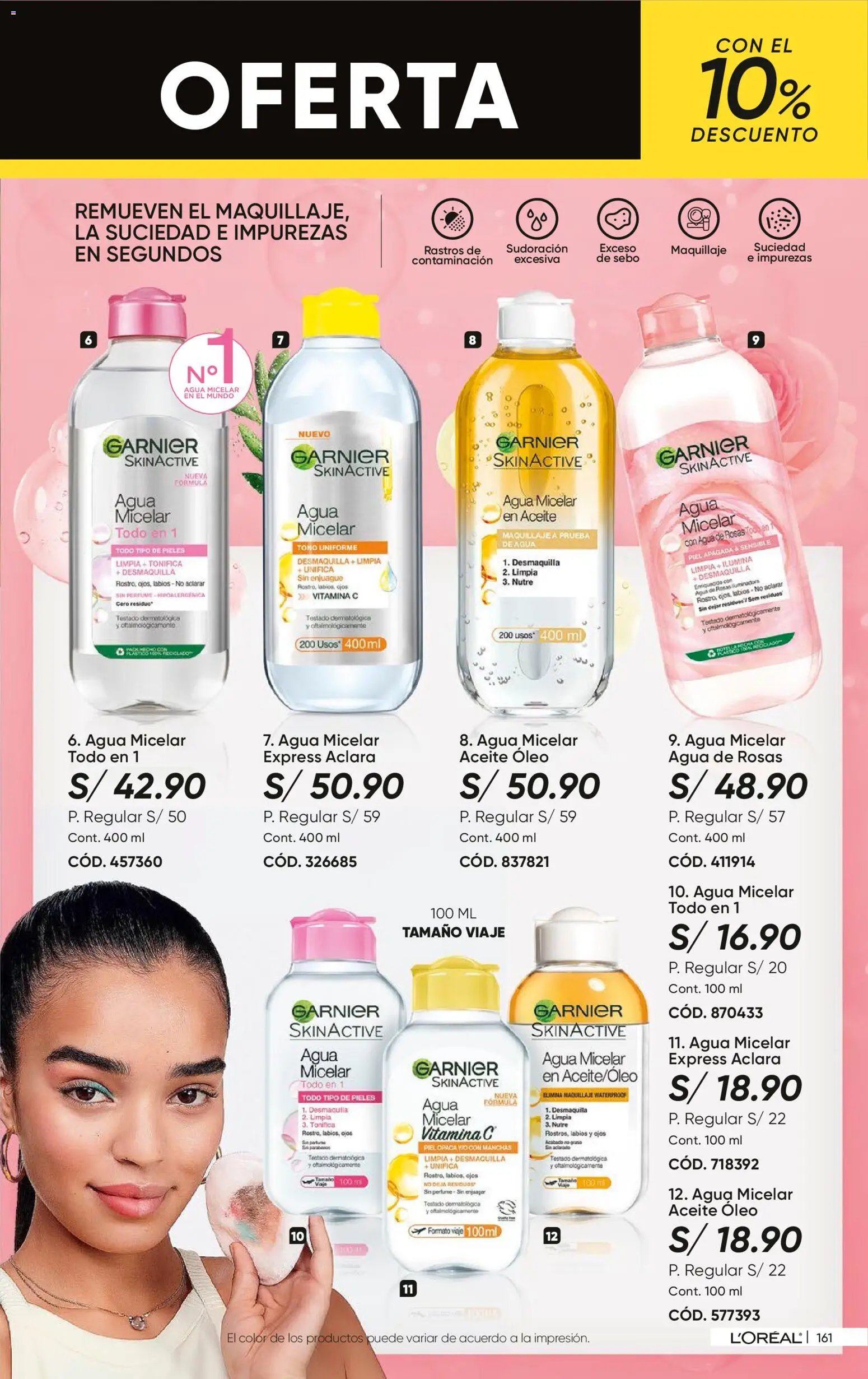 Catálogo Azzorti válido desde 27/07/2026 | Página: 163 | Productos: Aceite, Teclado, Agua, Maquillaje