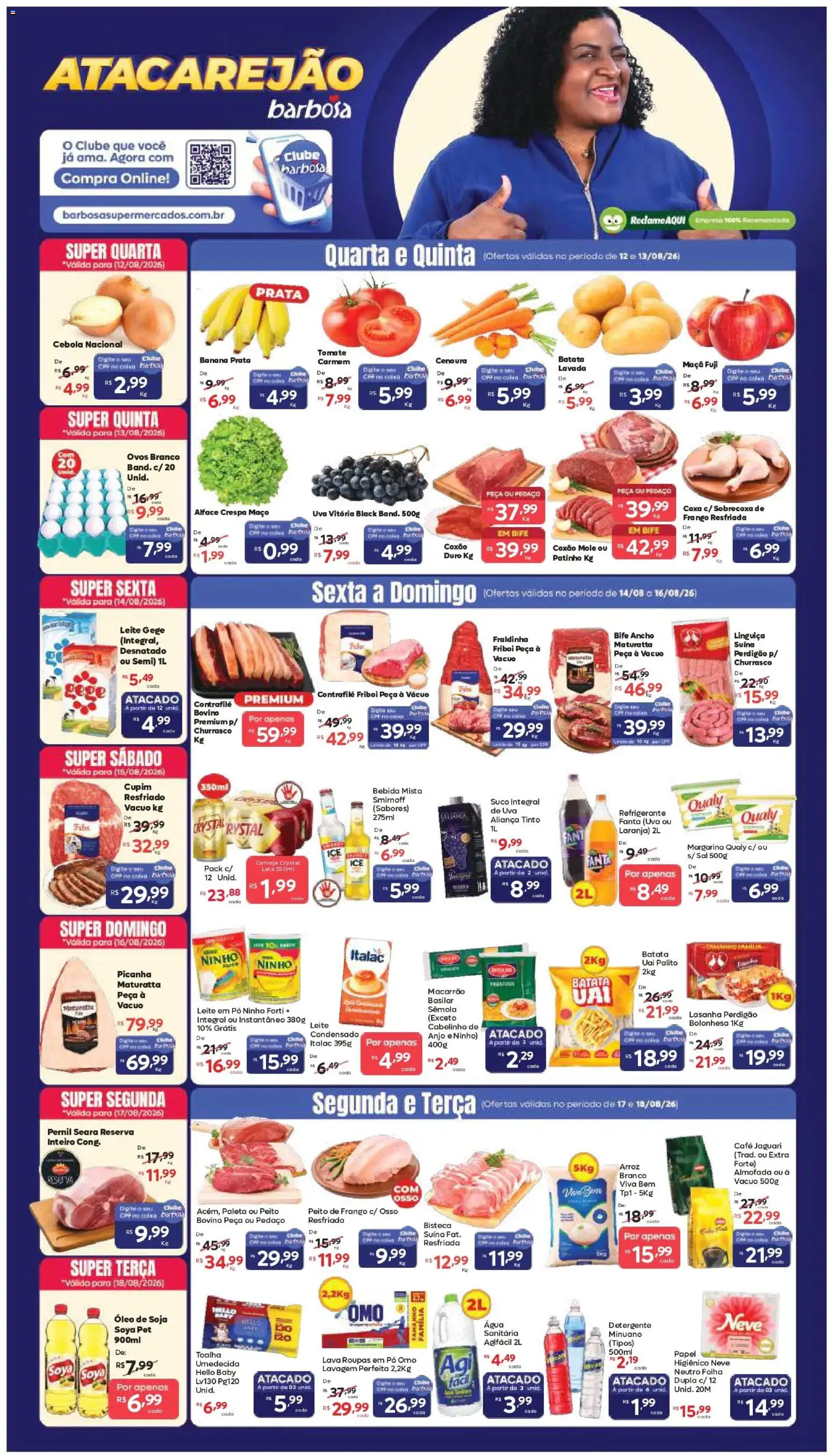 Barbosa Supermercados Folheto - válido de 12/08/2026 | Página: 1 | Produtos: Fanta, Café, Cerveja, Soja