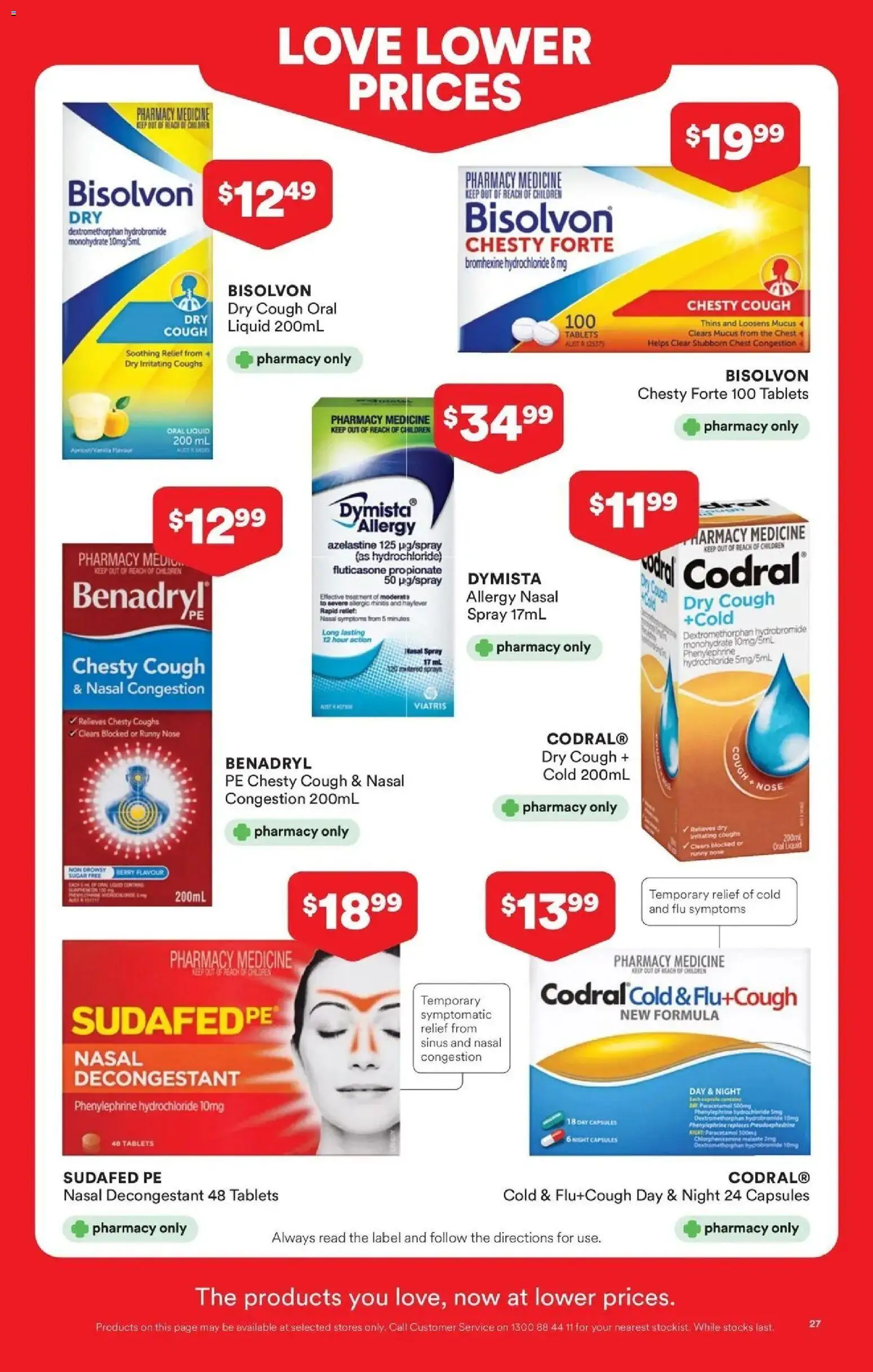 Priceline Pharmacy catalogue - valid from 23.04.2026 | Page: 27 | Products: Couch, Runny nose, Treatment, Allergy