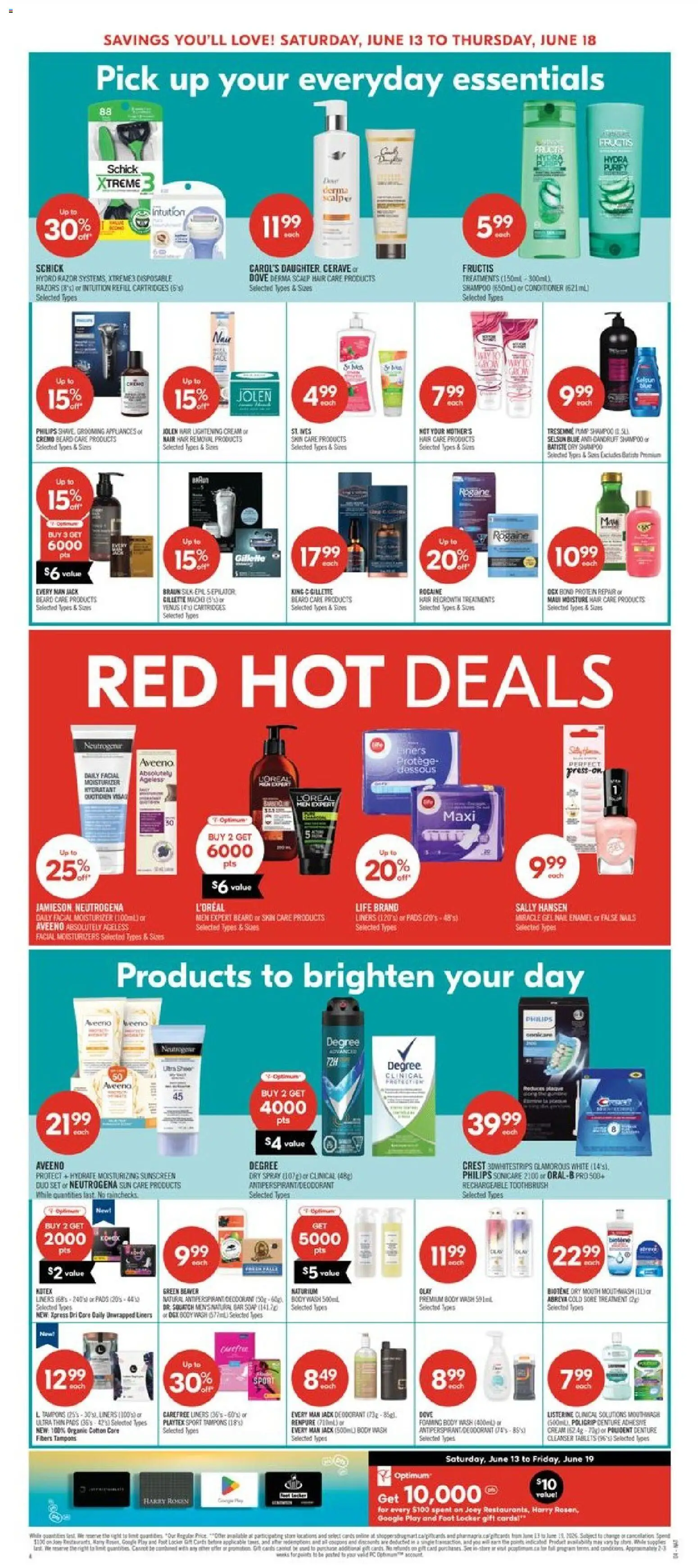 Shoppers flyer valid from 12.06.2026 | Page: 9 | Products: Shampoo, Conditioner, Body wash, Deodorant