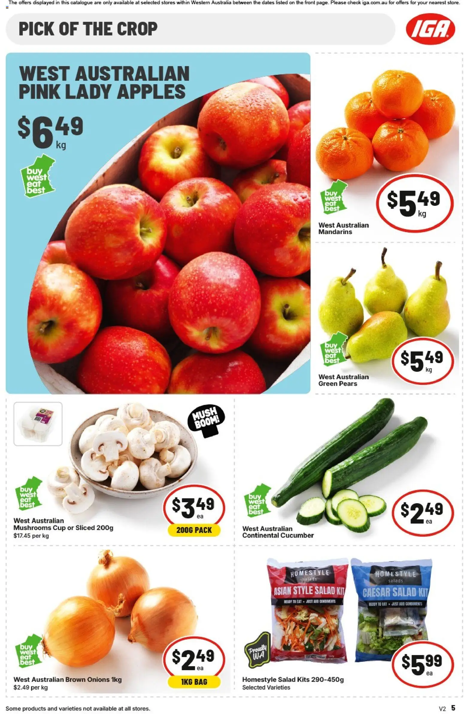 IGA catalogue - valid from 17.06.2026 | Page: 5 | Products: Mushrooms, Mandarins, Onions, Bag