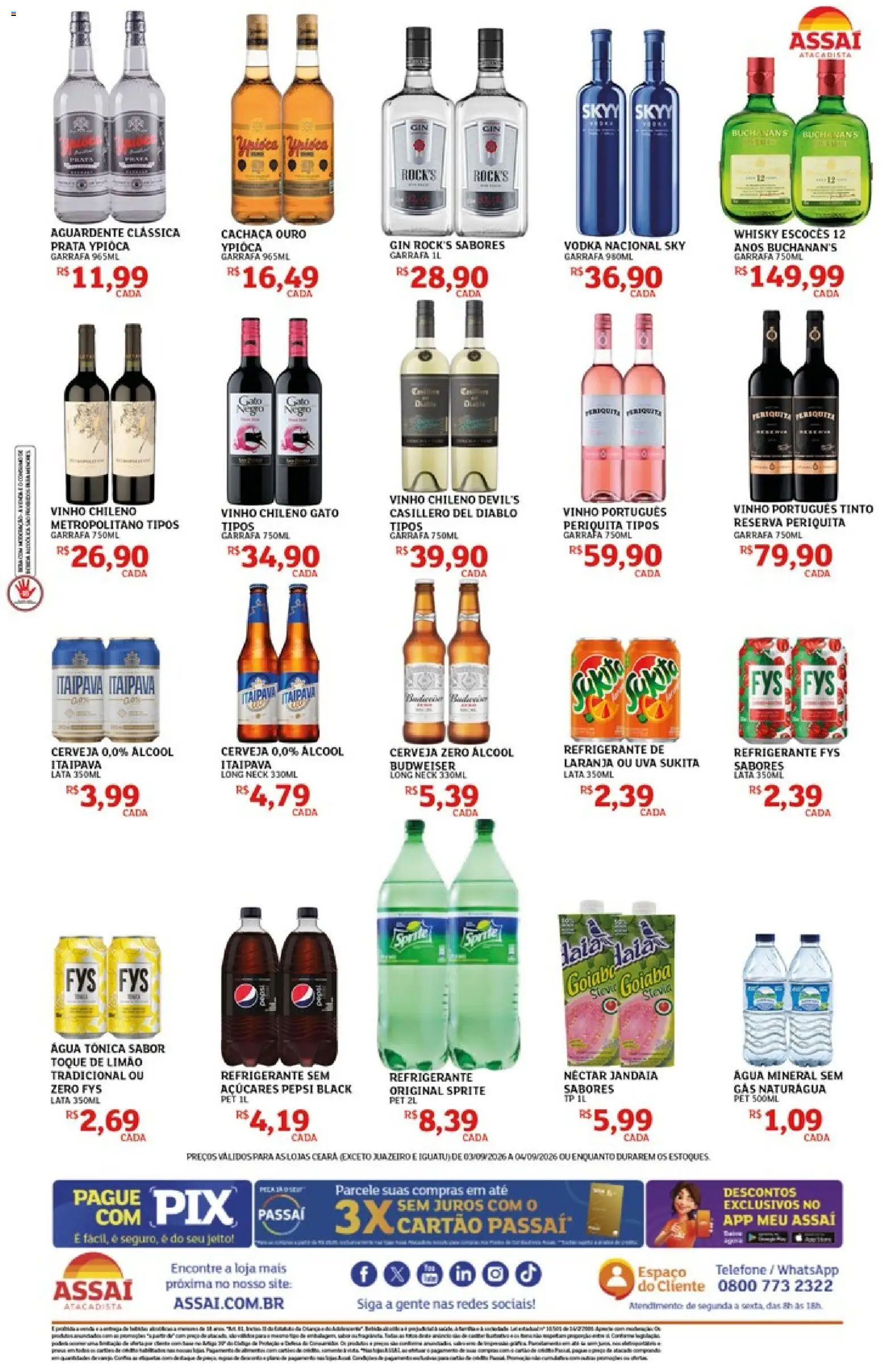 Assaí Atacadista Folheto - válido de 03/09/2026 | Página: 2 | Produtos: Goiaba, Vinho, Água, Água mineral