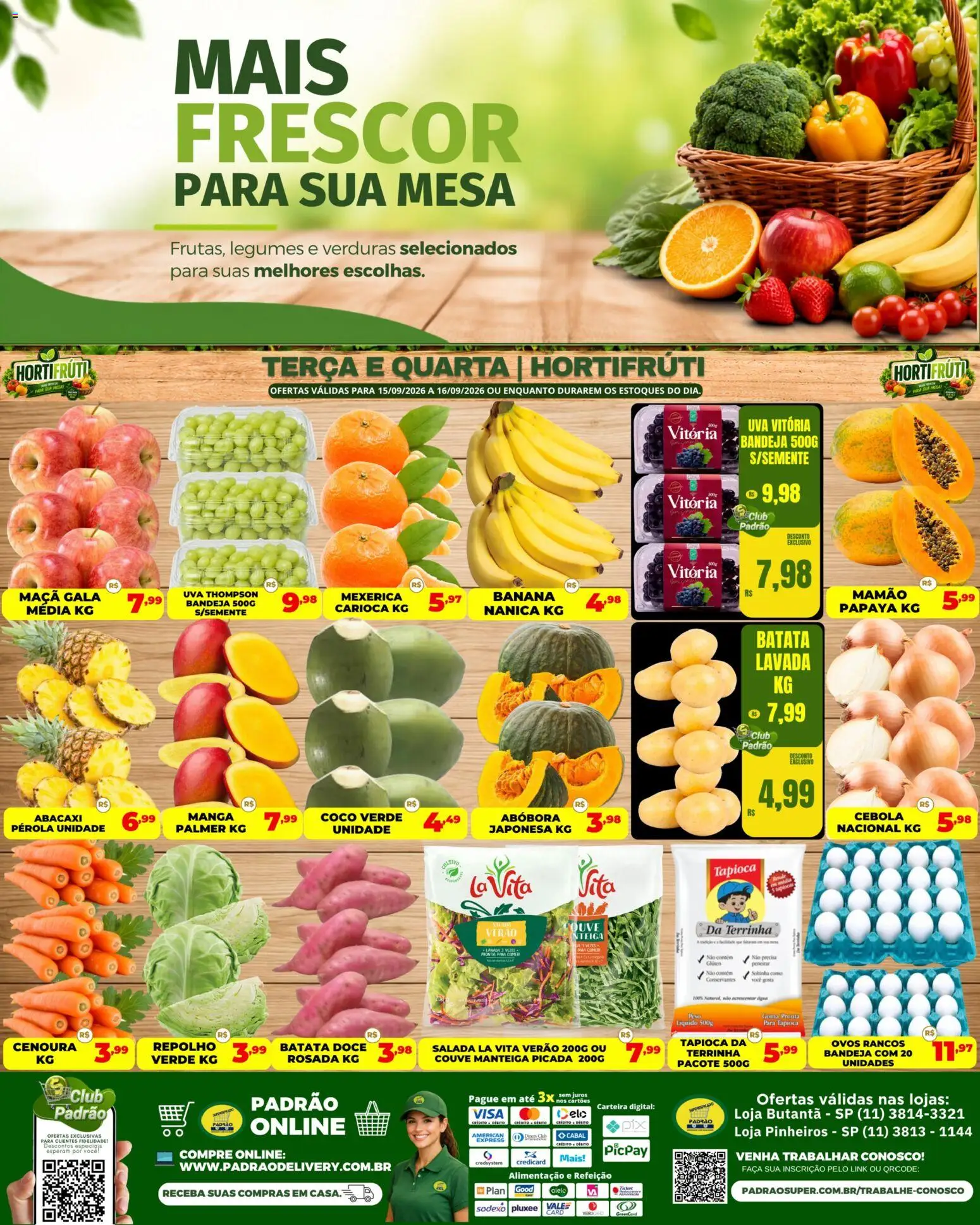 Supermercado Padrão Folheto - válido de 15/09/2026 | Página: 1 | Produtos: Coco, Mexerica, Mesa, Mamão