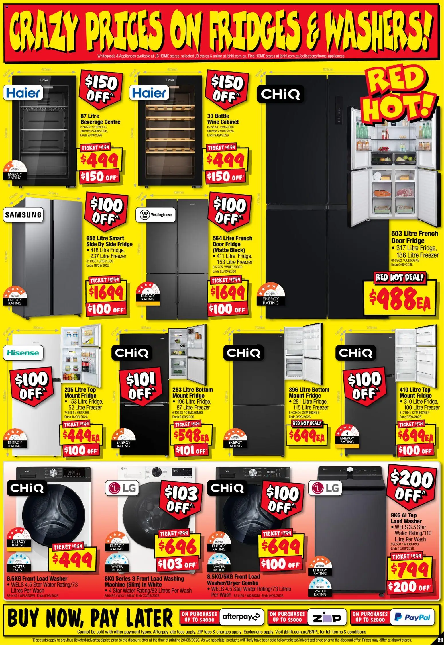 JB Hi-Fi catalogue - valid from 03/09/2026 | Page: 21 | Products: Door, Wine, Fridge, Freezer