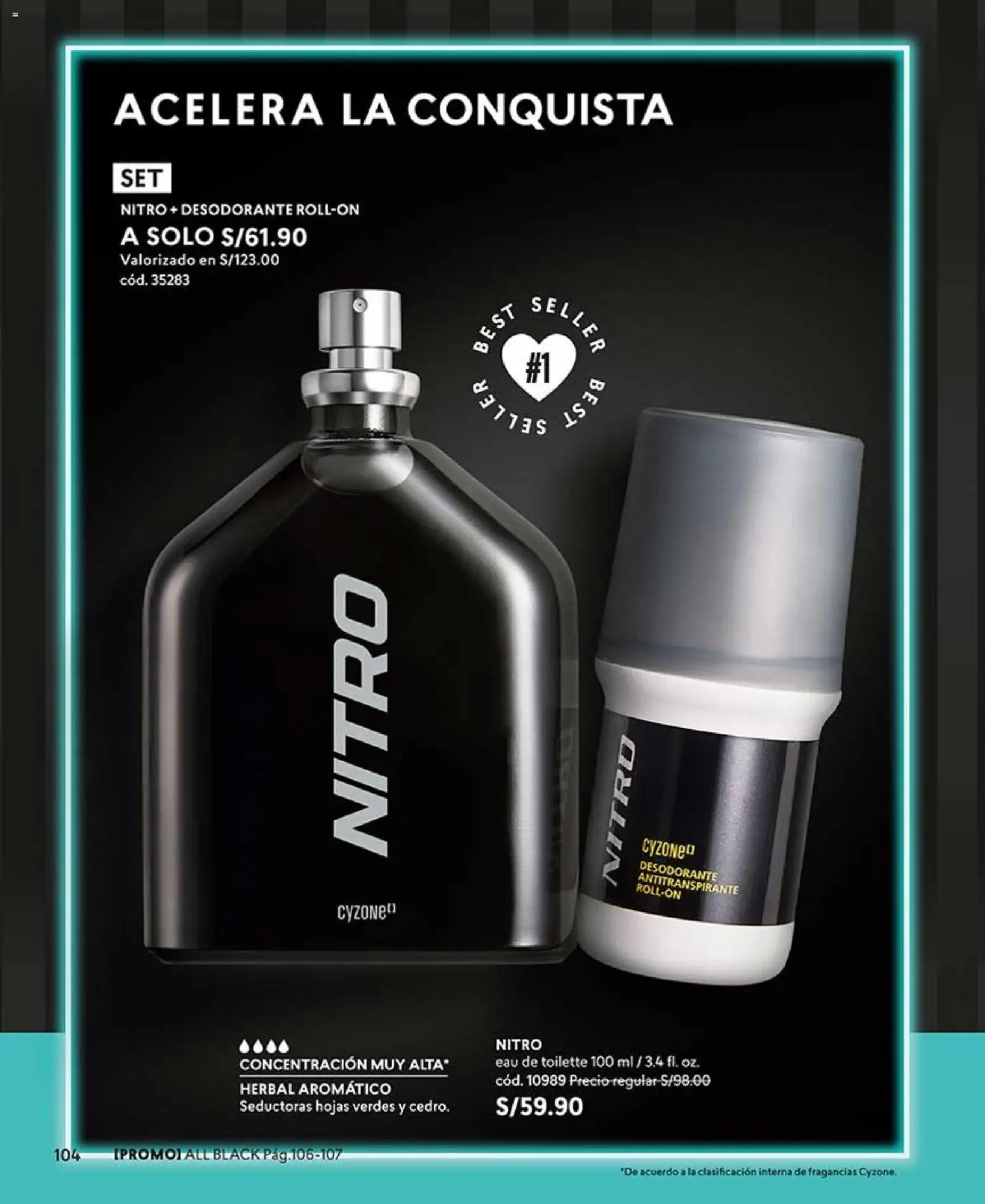 Catálogo CyZone válido desde 14/03/2026 | Página: 104 | Productos: Desodorante, Antitranspirante, EAU de Toilette