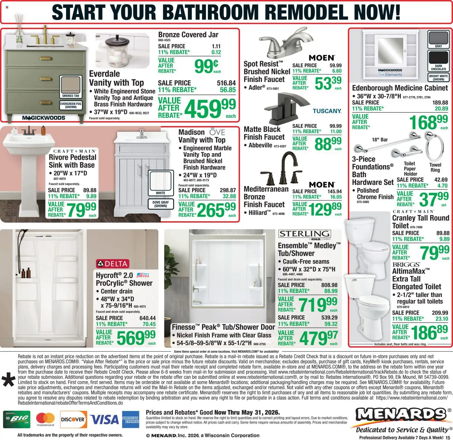 Menards Weekly Ad - valid from 20.05.2026 | Page: 20 | Products: Box, Shower, Ring, Date