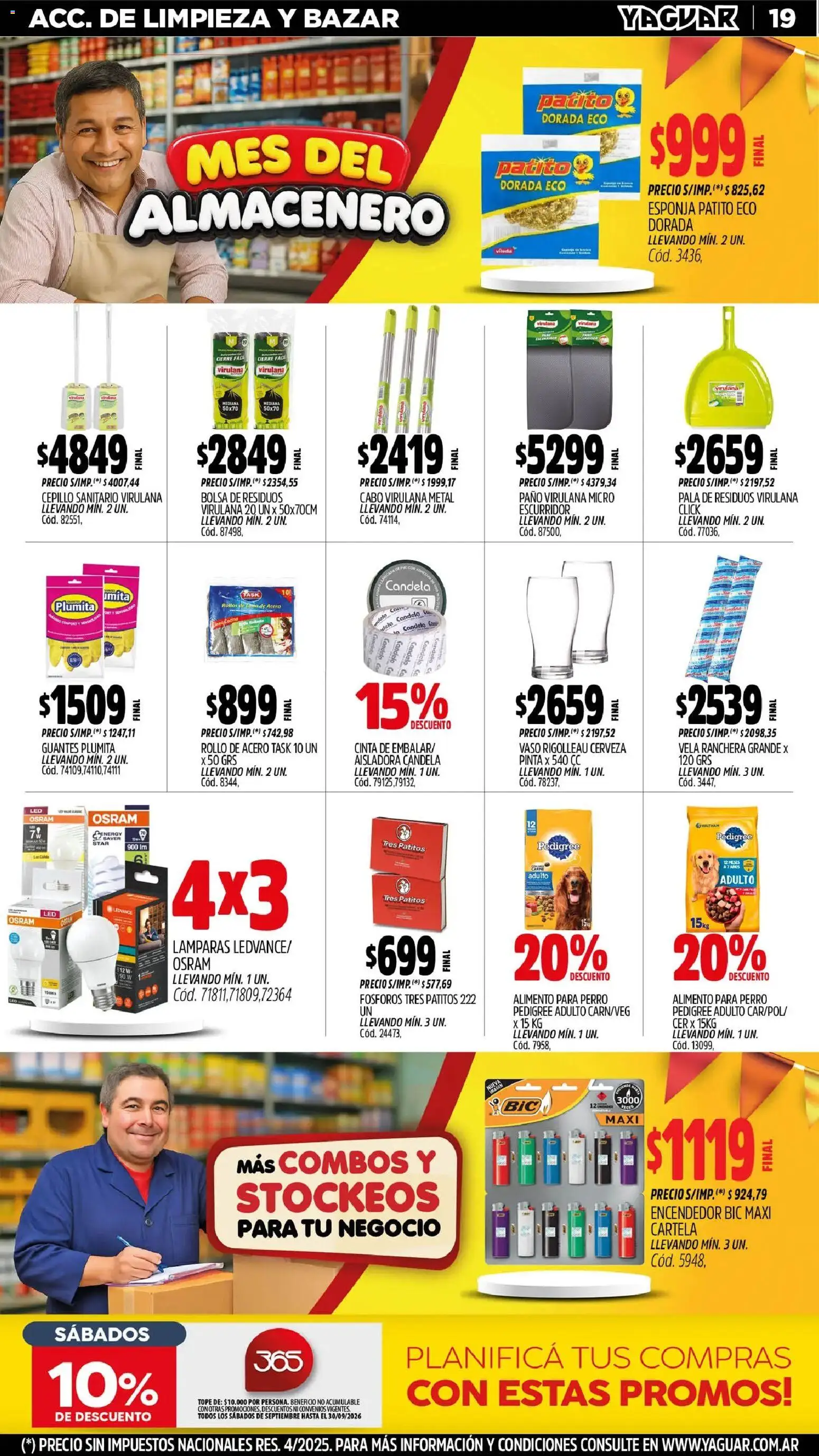 Yaguar - Oferta Semanal Córdoba │ válido desde el 31/08/2026 | Página: 19 | Productos: Vela, Bolsa, Lámparas, Escurridor