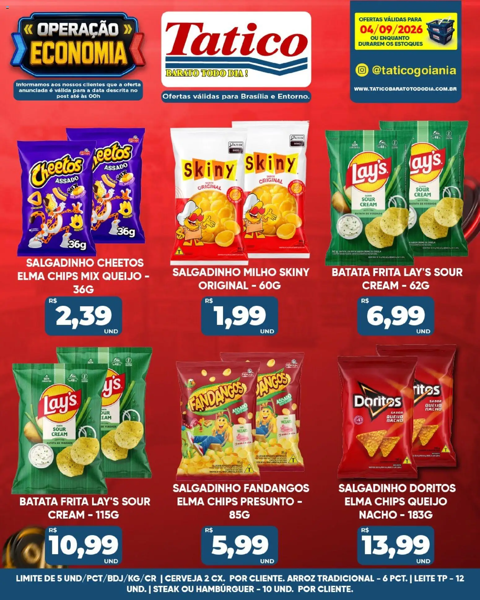 Tatico Folheto - válido de 04/09/2026 | Página: 20 | Produtos: Elma Chips, Presunto, Arroz, Batata frita