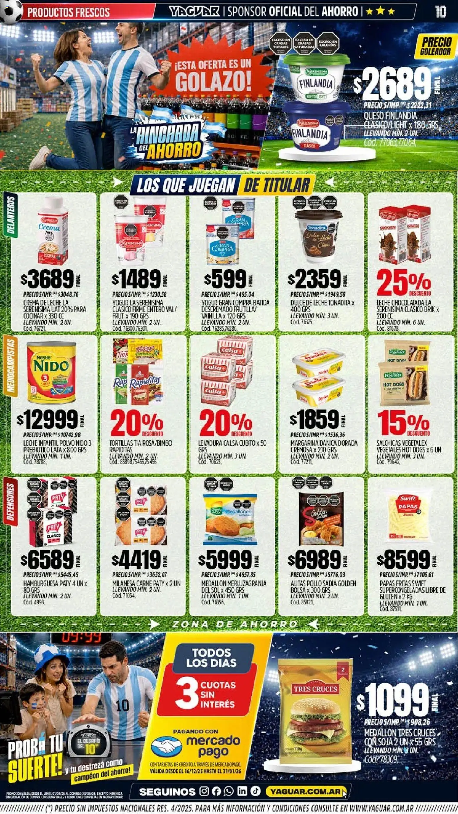 Yaguar - Oferta Semanal Parque Chacabuco │ válido desde el 01.06.2026 | Página: 11 | Productos: Leche, Yogur, Papas fritas, Crema