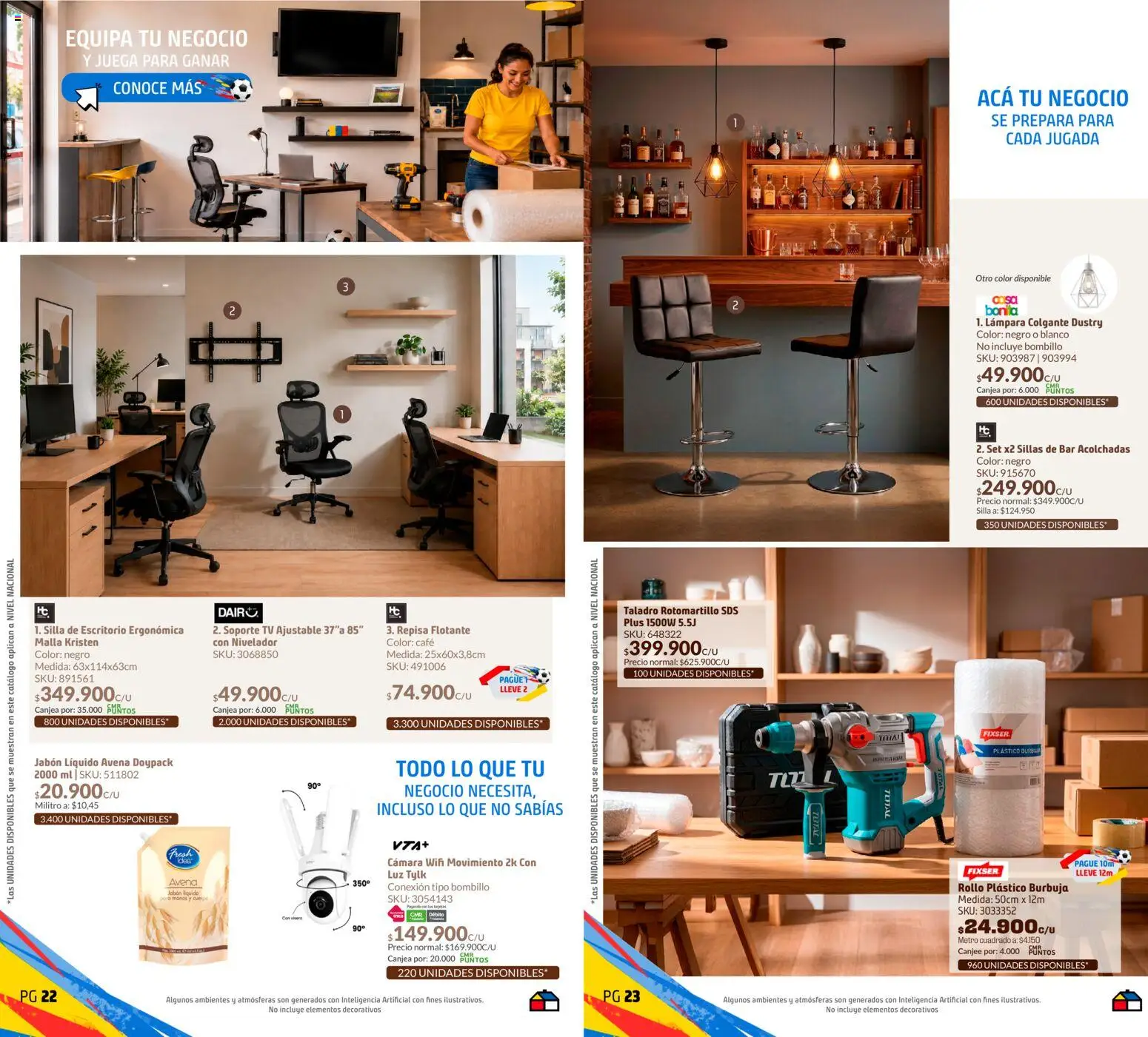 Homecenter revista - valida desde el 21.05.2026 | Página: 12 | Productos: Avena, Cámara, Juega, Bombillo
