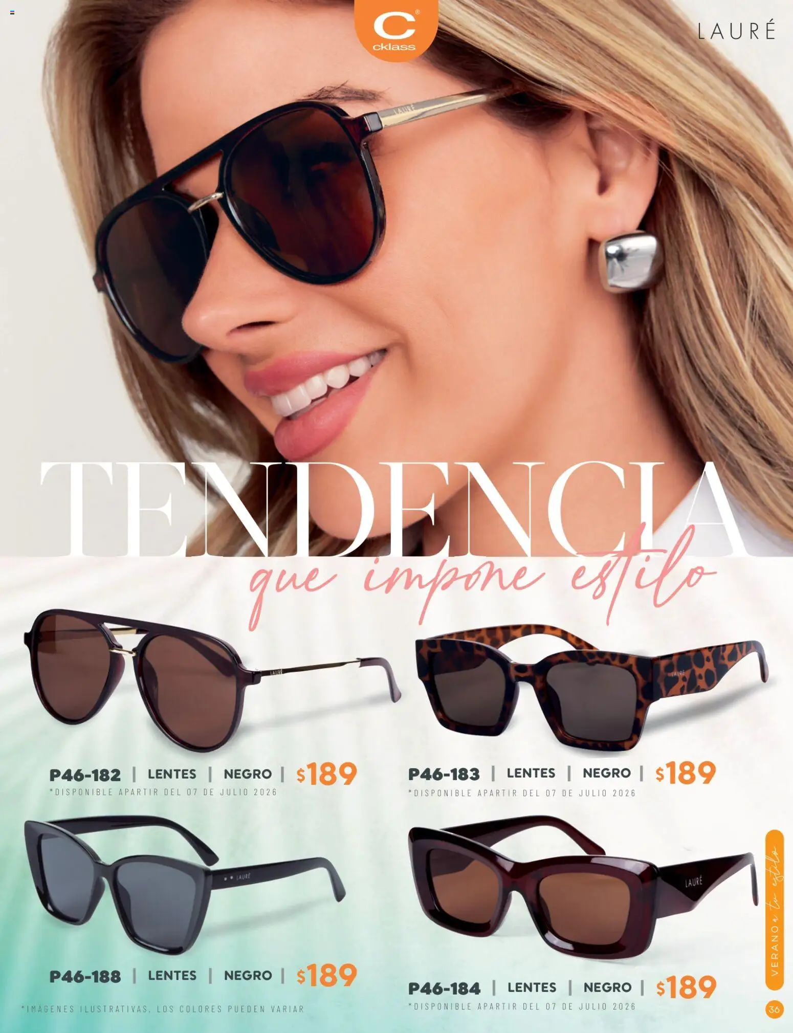 Nuevas ofertas de Cklass válidas en toda la República Mexicana desde el 02/07/2026. ¡Encuentra las mejores ofertas en Cklass catálogo Verano WE & Home! | Página: 37 | Productos: Lentes
