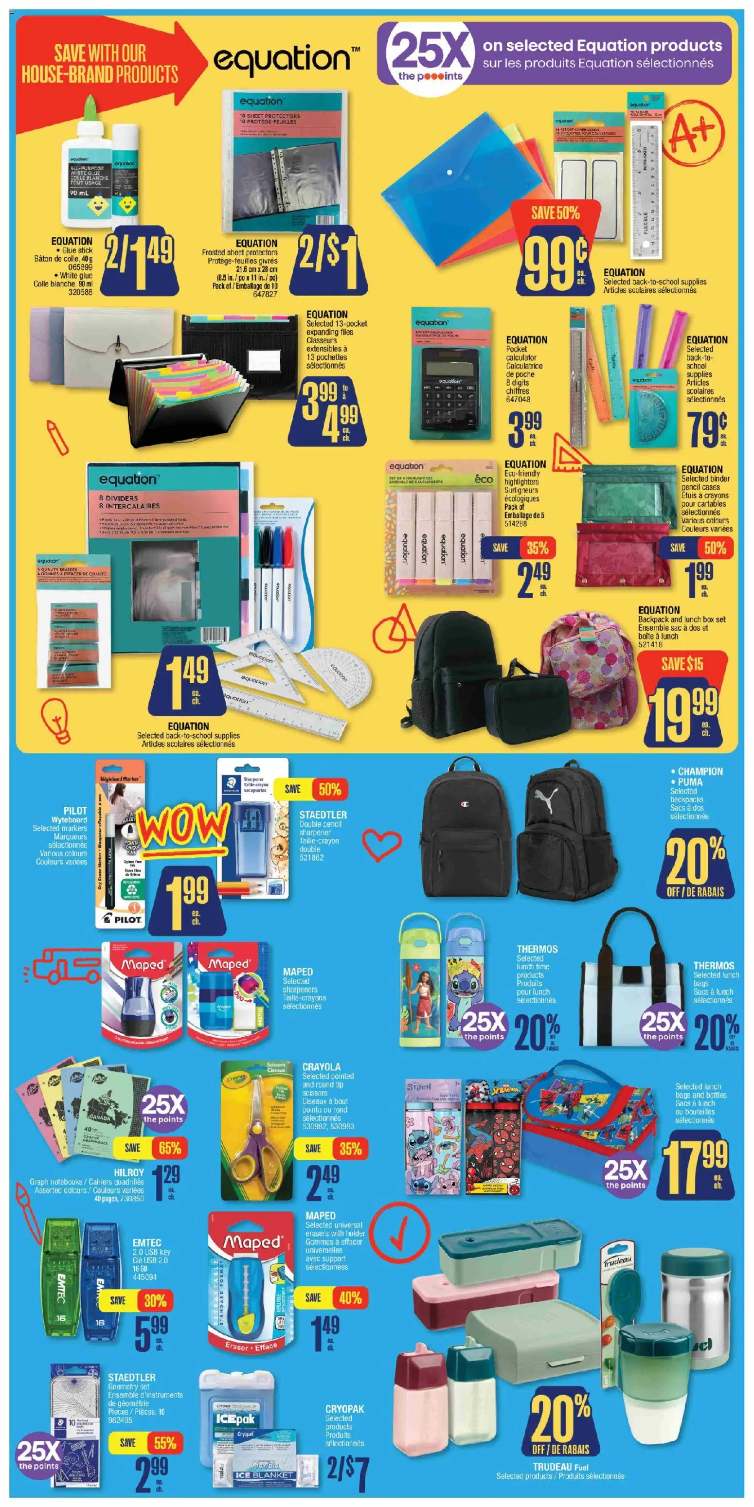 Jean Coutu flyer valid from Jul 16, 2026 | Page: 4 | Products: Backpack, Fan, Blanket, Box