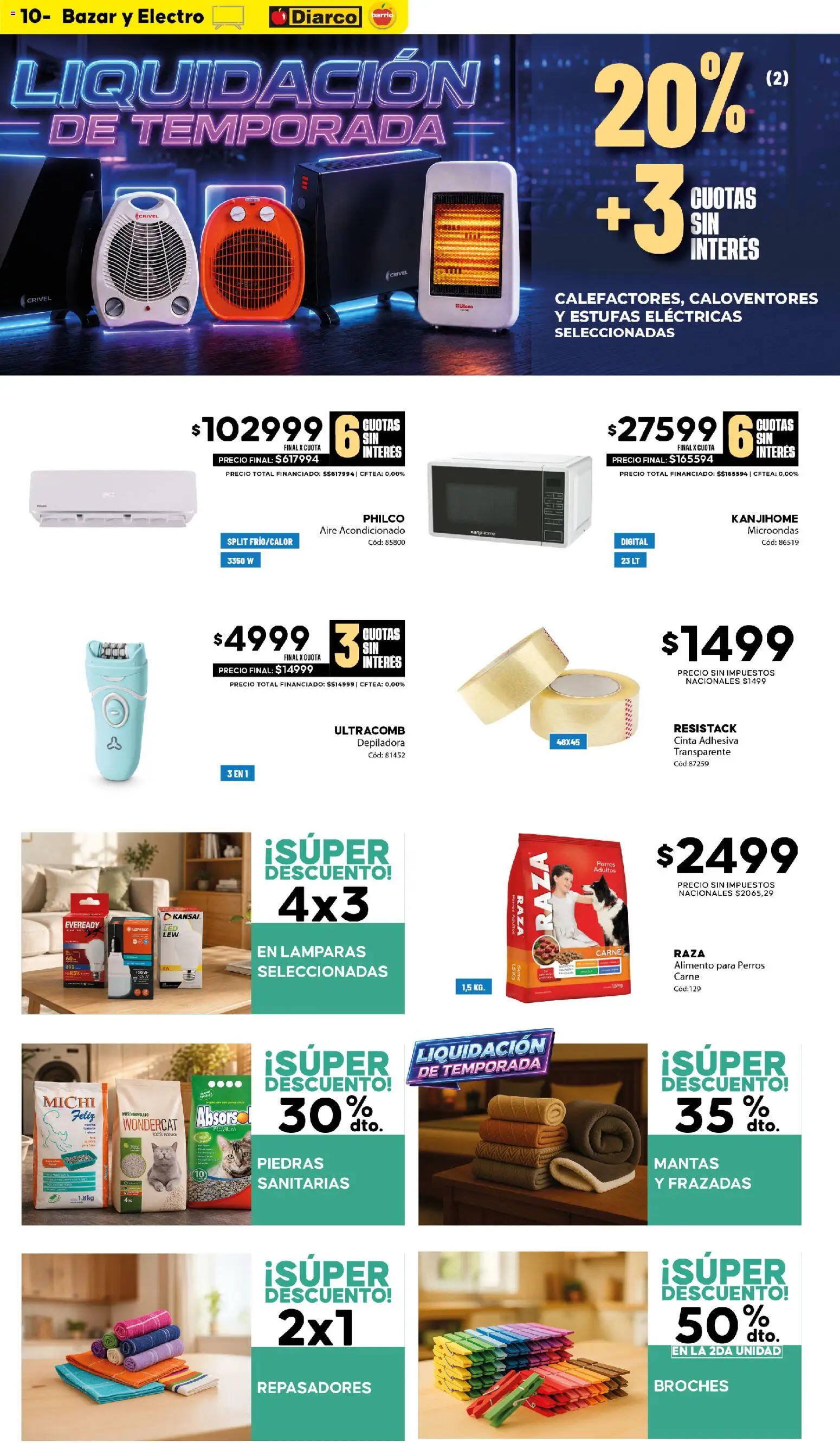 Diarco - Ofertas Diarco Barrio │ válido desde el 24/08/2026 | Página: 10 | Productos: Aire acondicionado, Microondas, Lámparas, Depiladora