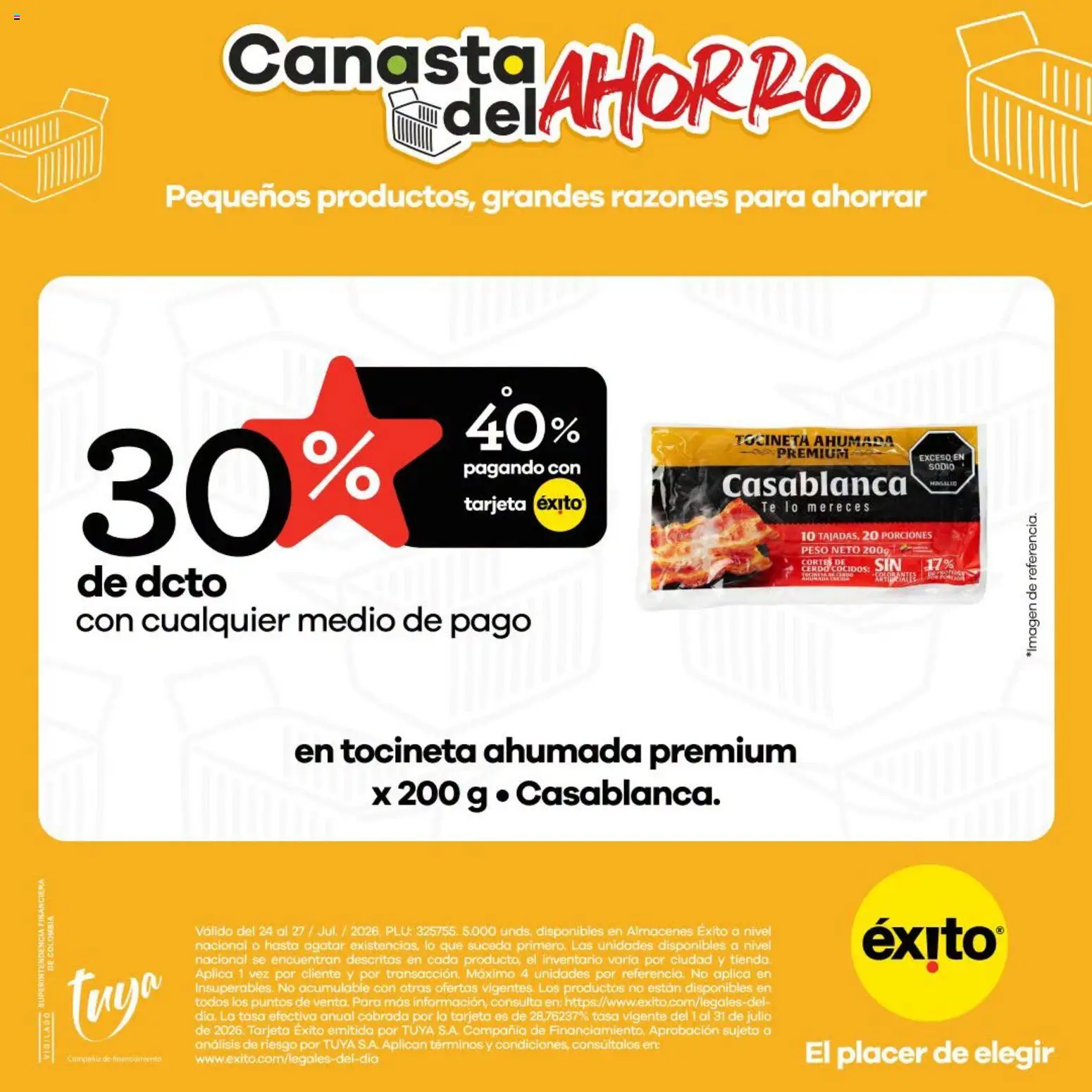 Éxito revista - valida desde el 24/07/2026 | Página: 3 | Productos: Cerdo, Té, Peso, Tocineta