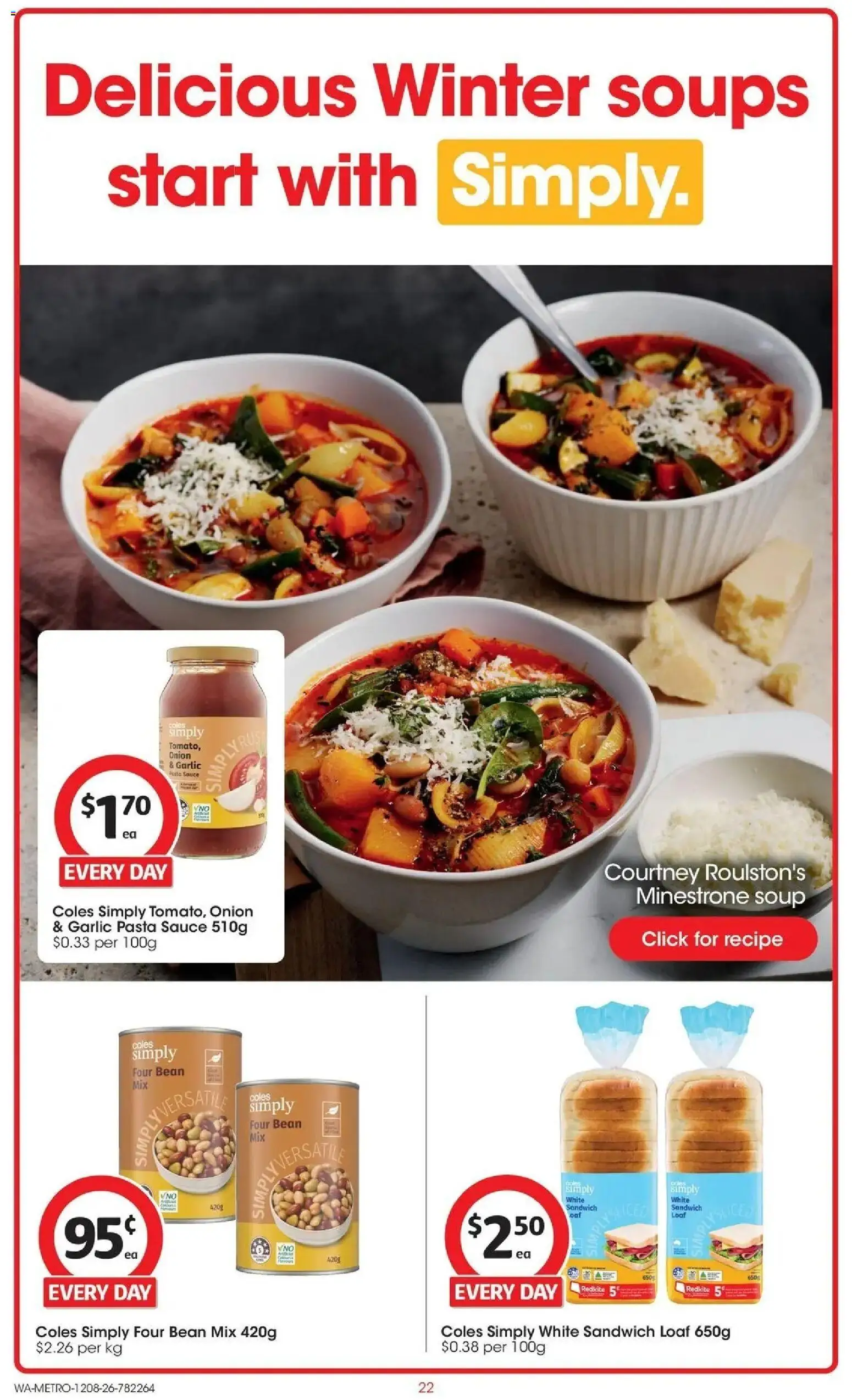 Coles catalogue - valid from 12/08/2026 | Page: 22 | Products: Bread, Soup, Garlic, Onion