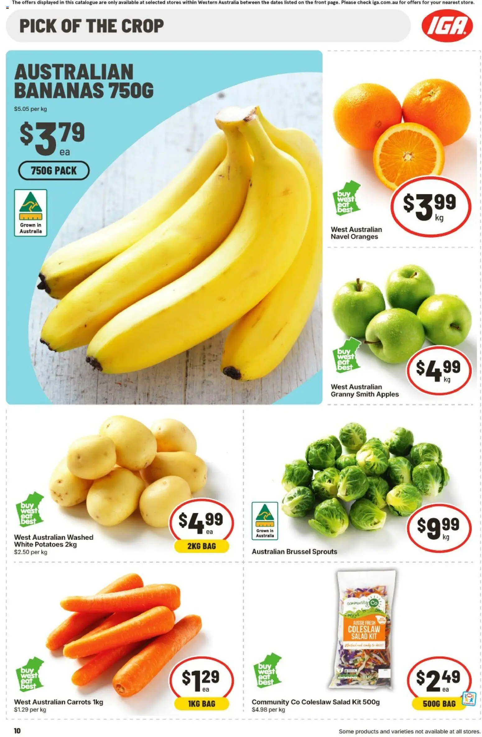 IGA catalogue - valid from 22/07/2026 | Page: 10 | Products: Oranges, Bananas, Salad, Potatoes