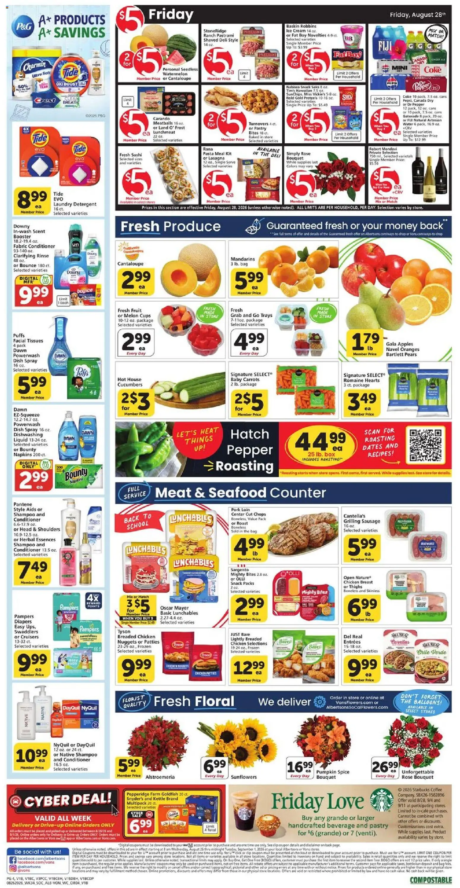 Vons Weekly Ad - valid from 08/26/2026 | Page: 3 | Products: Cucumbers, Pepper, Pears, Kettle