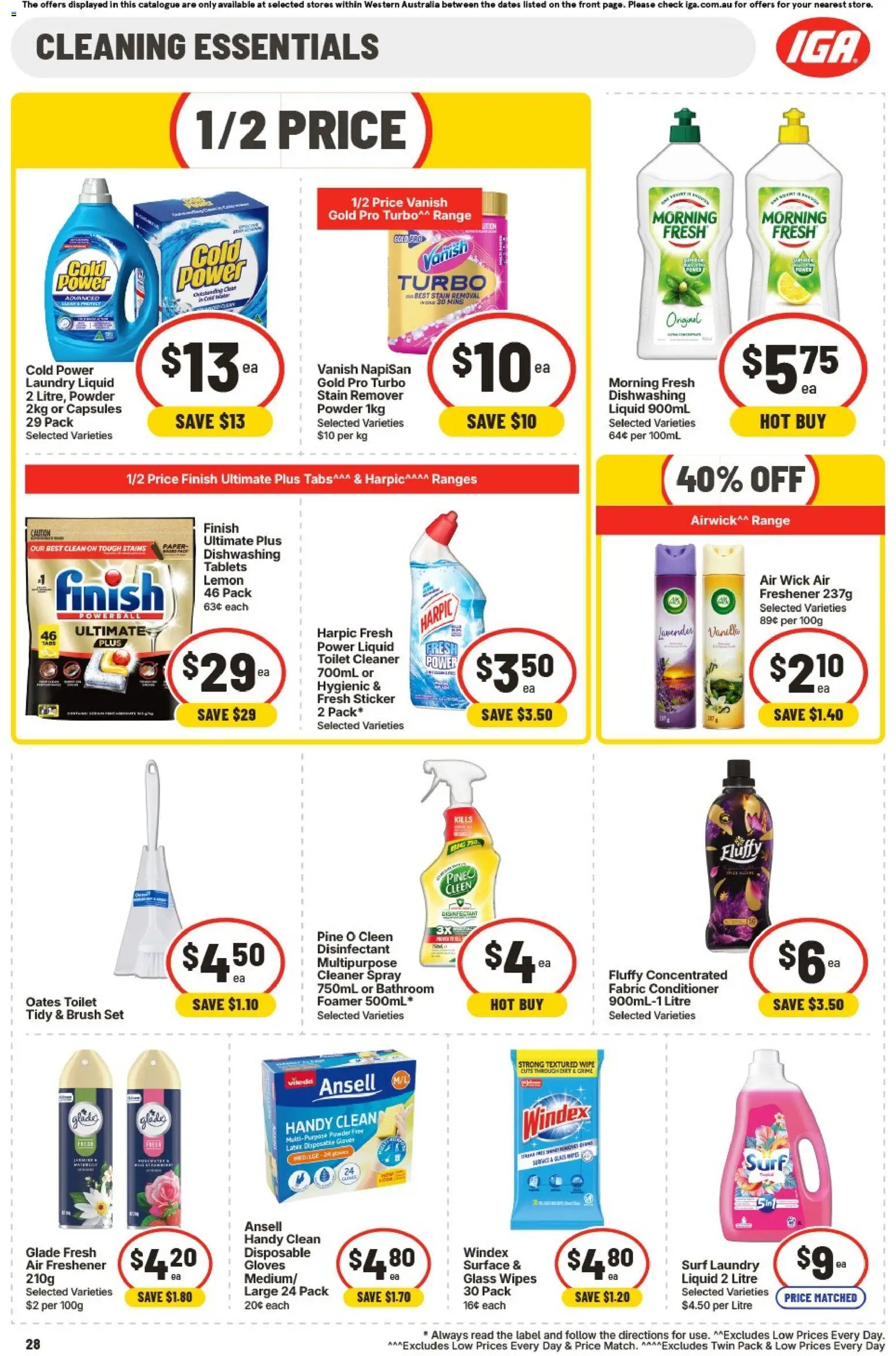IGA catalogue - valid from 01/07/2026 | Page: 28 | Products: Toilet, Powder, Gloves, Air freshener