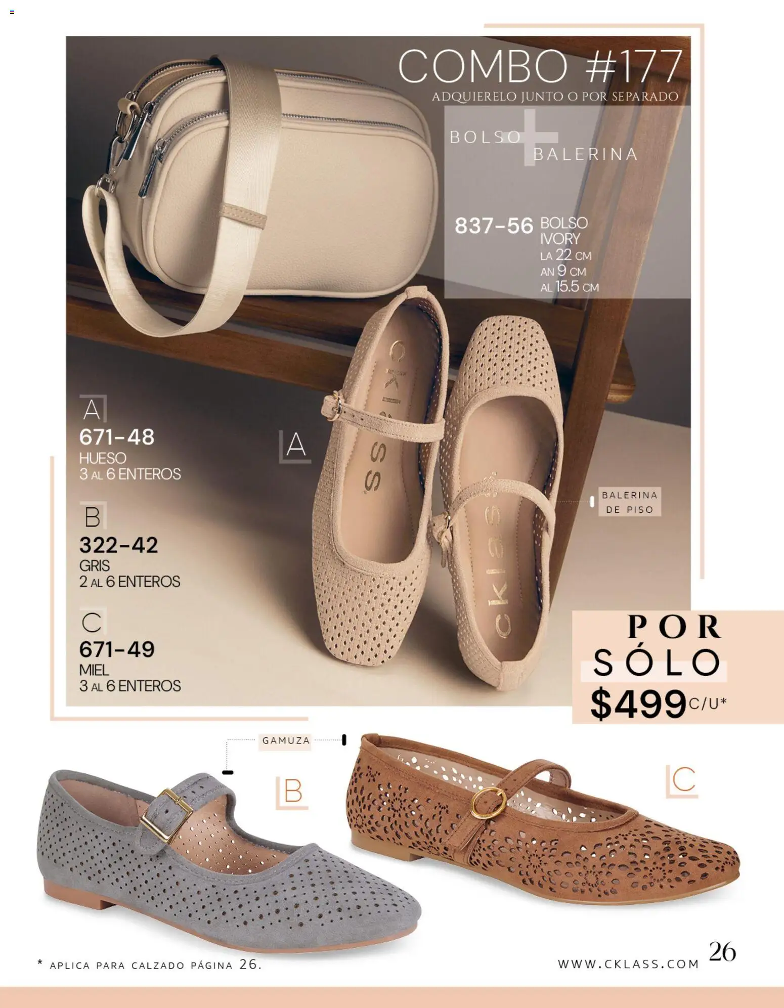 Nuevas ofertas de Cklass válidas en toda la República Mexicana desde el 08/07/2026. ¡Encuentra las mejores ofertas en Cklass catálogo Gala y glamour! | Página: 61 | Productos: Bolso, Gamuza