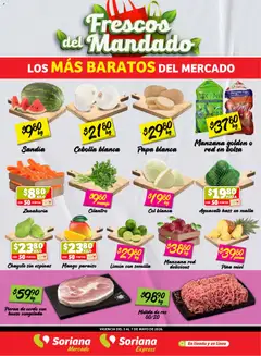 Vista previa de Soriana Frescos del Mandado Mercado: Ags, Nay, Jal, Qro, Col, Mich, Gto, Hgo, Tlax, Mor, Pue, Gro, Oax, Edo. de Mex, CDMX, Zac y, nuevo folleto de la tienda, válido en México a partir del 05.05.2026