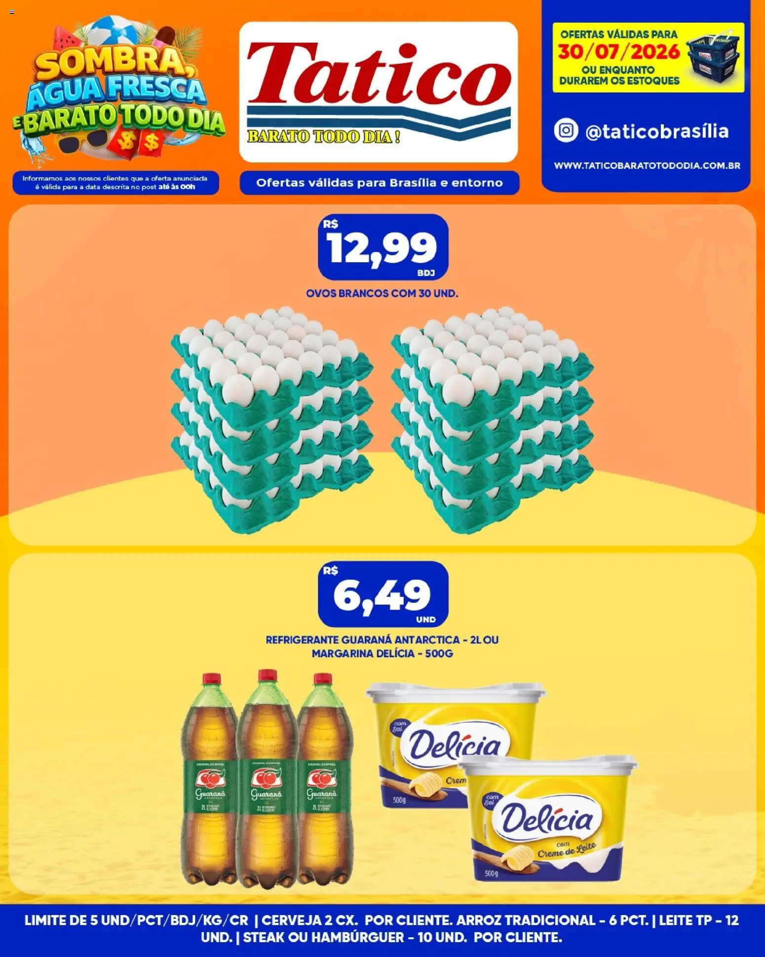 Tatico Folheto - válido de 31/07/2026 | Página: 26 | Produtos: Arroz, Creme, Hambúrguer, Refrigerante