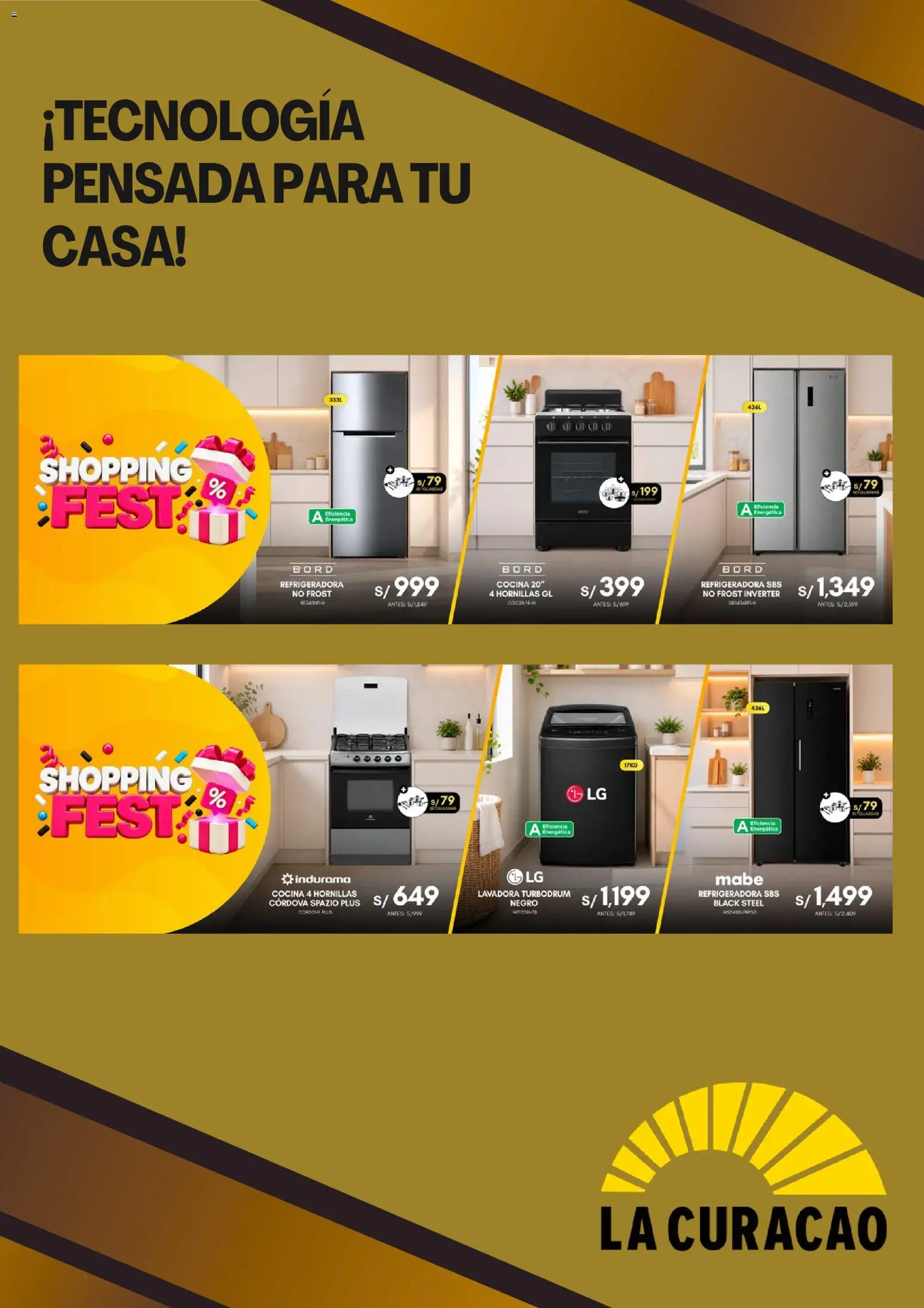 Catálogo La Curacao válido desde 28/09/2026 | Página: 3 | Productos: Lavadora, Cocina
