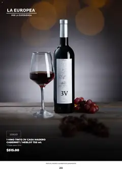 Vista previa de La Europea catálogo, nuevo folleto de la tienda, válido en México a partir del 22.09.2025 | Página: 20 | Productos: Vino