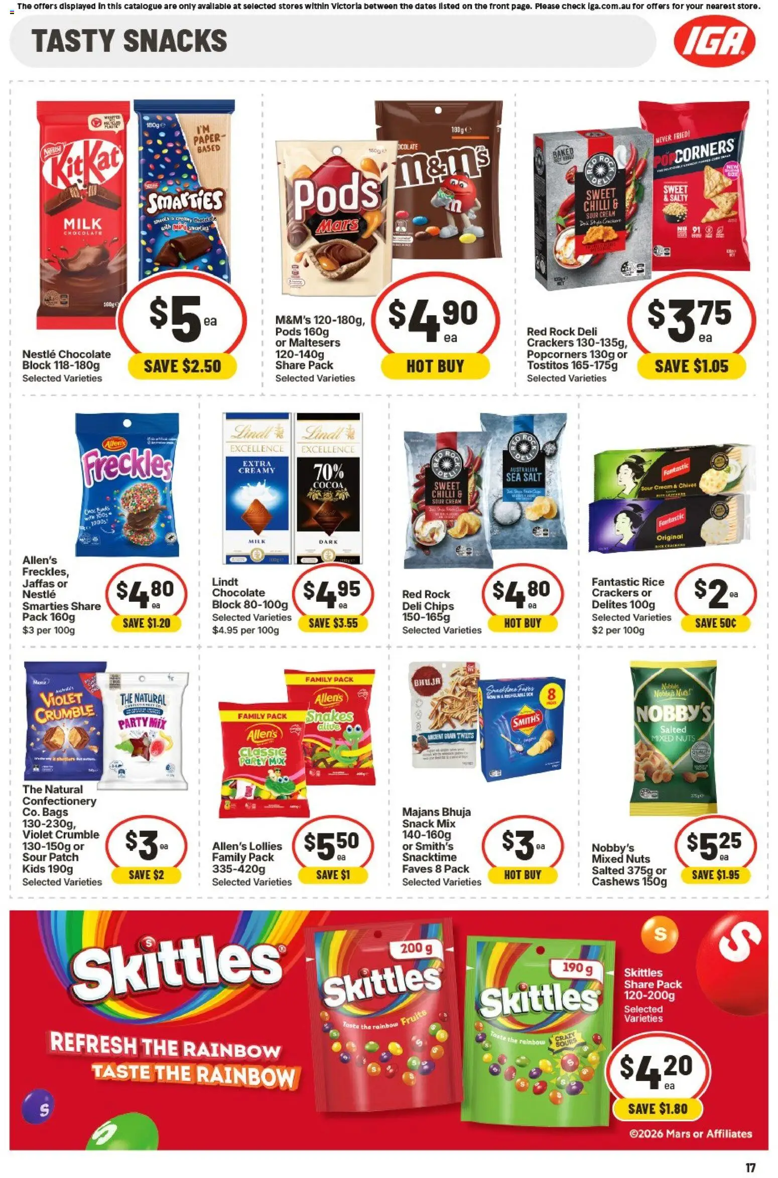 IGA catalogue - valid from 15.04.2026 | Page: 18 | Products: Sour cream, Chips, Fruits, Salt