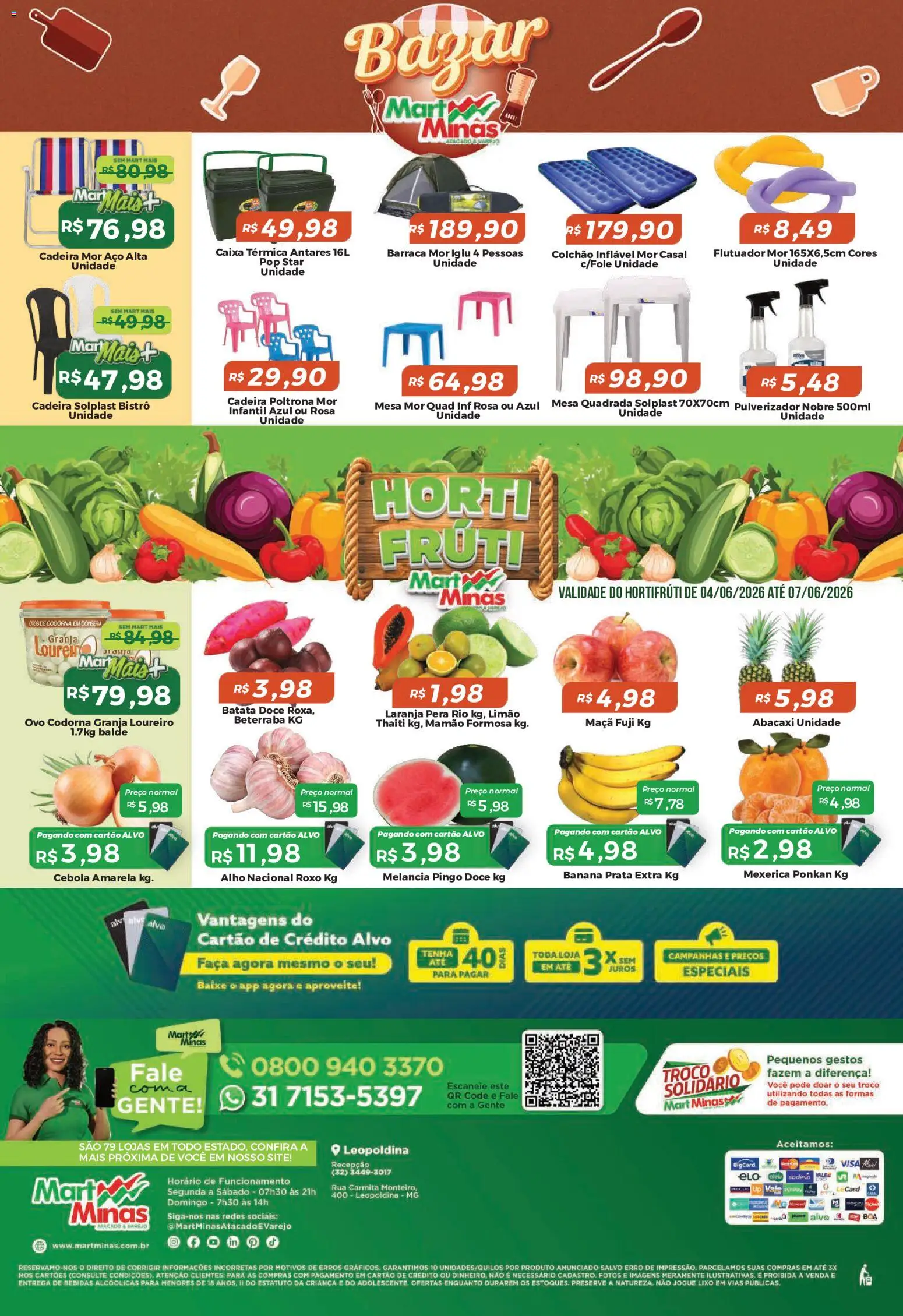 Mart Minas Folheto - válido de 04.06.2026 | Página: 8 | Produtos: Mexerica, Caixa térmica, Mesa, Poltrona