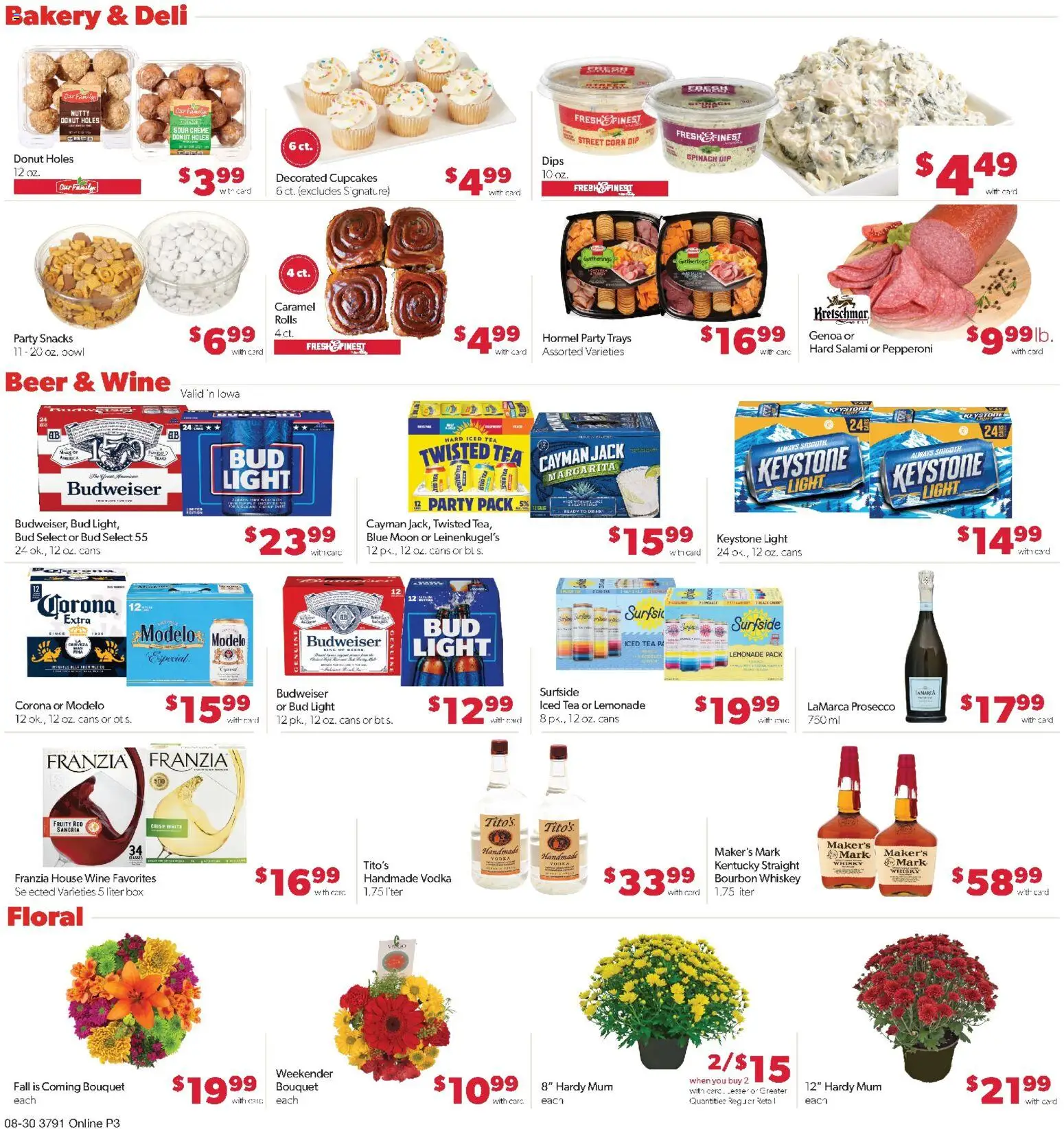 Family Fare Weekly Ad - IA - valid from 08/30/2026 | Page: 9 | Products: Ring, Bourbon, Lemonade, Iced tea