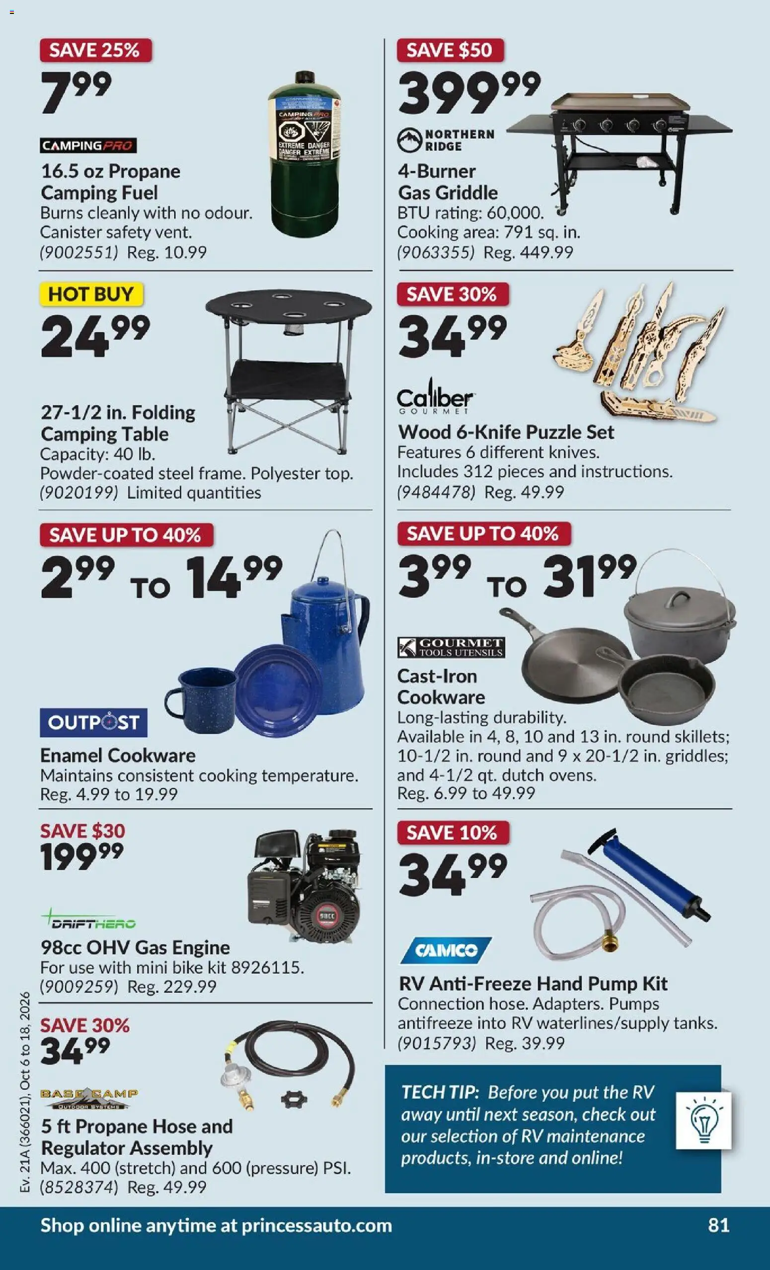 Princess Auto flyer valid from Oct 6, 2026 | Page: 87 | Products: Tools, Ridge, Table