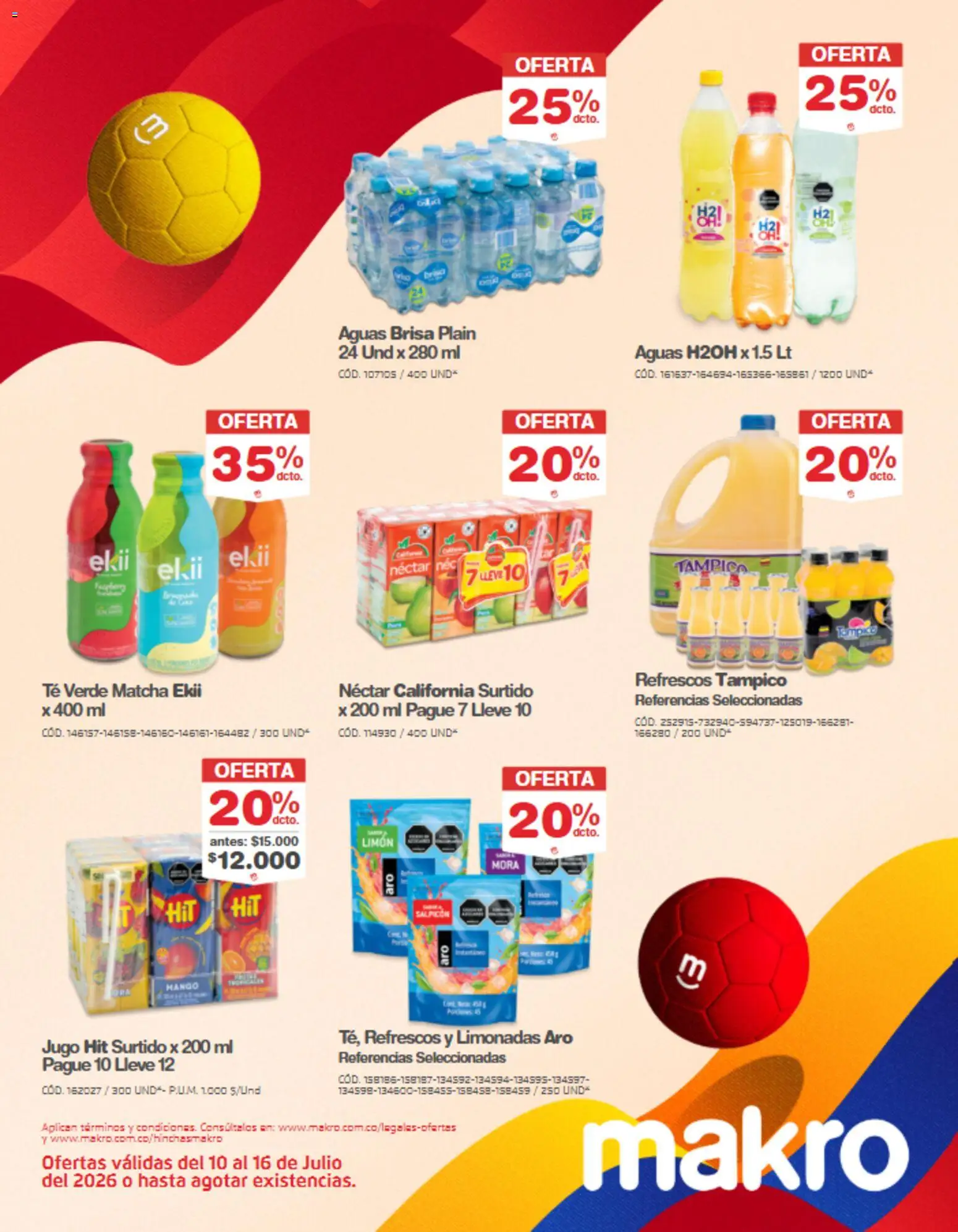 Makro revista - valida desde el 10/07/2026 | Página: 32 | Productos: Té verde, Limón, Mango, Jugo