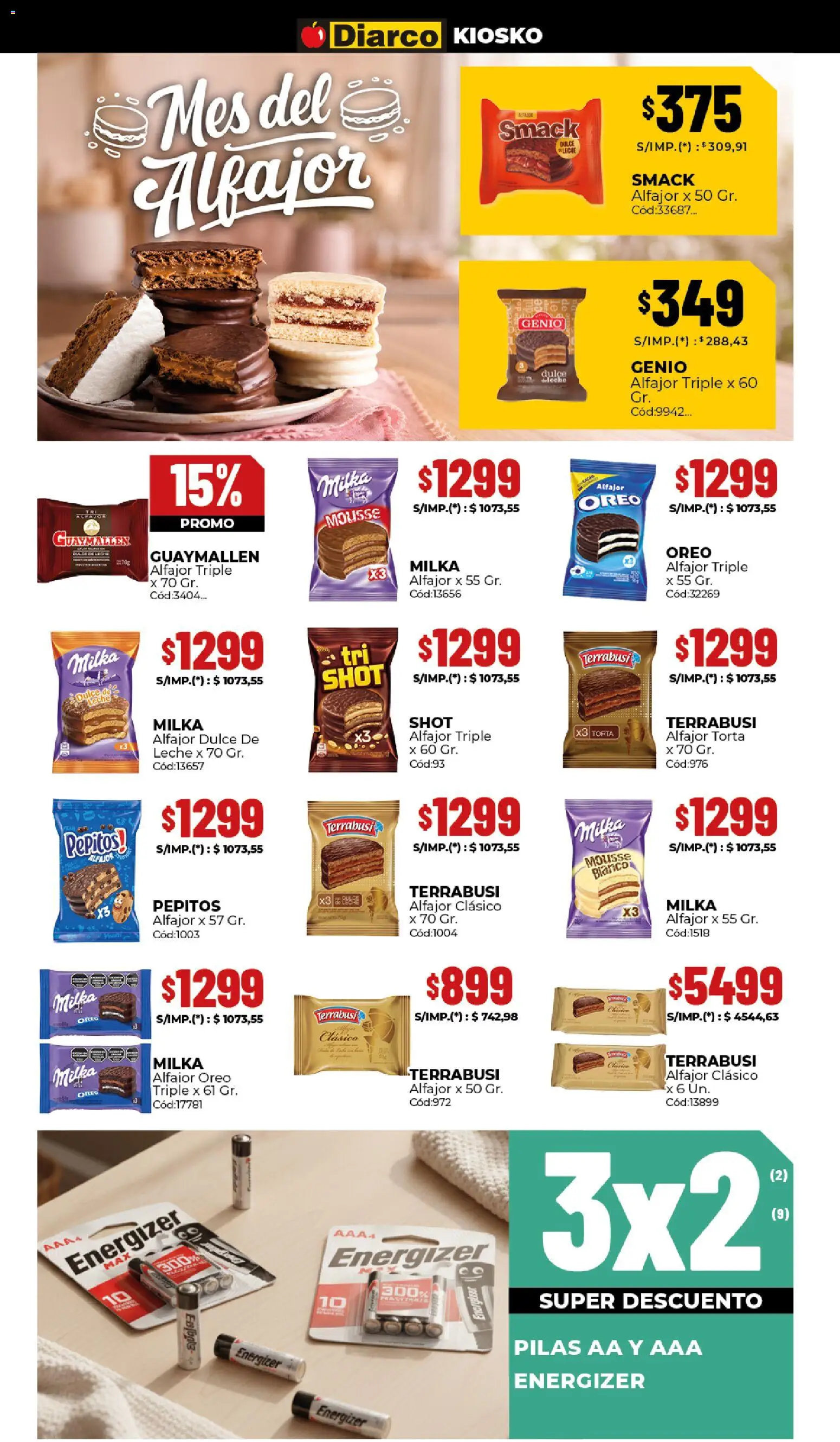 Diarco ofertas │ válido desde el 18.05.2026 | Página: 6 | Productos: Pilas, Mousse, Torta, Alfajor