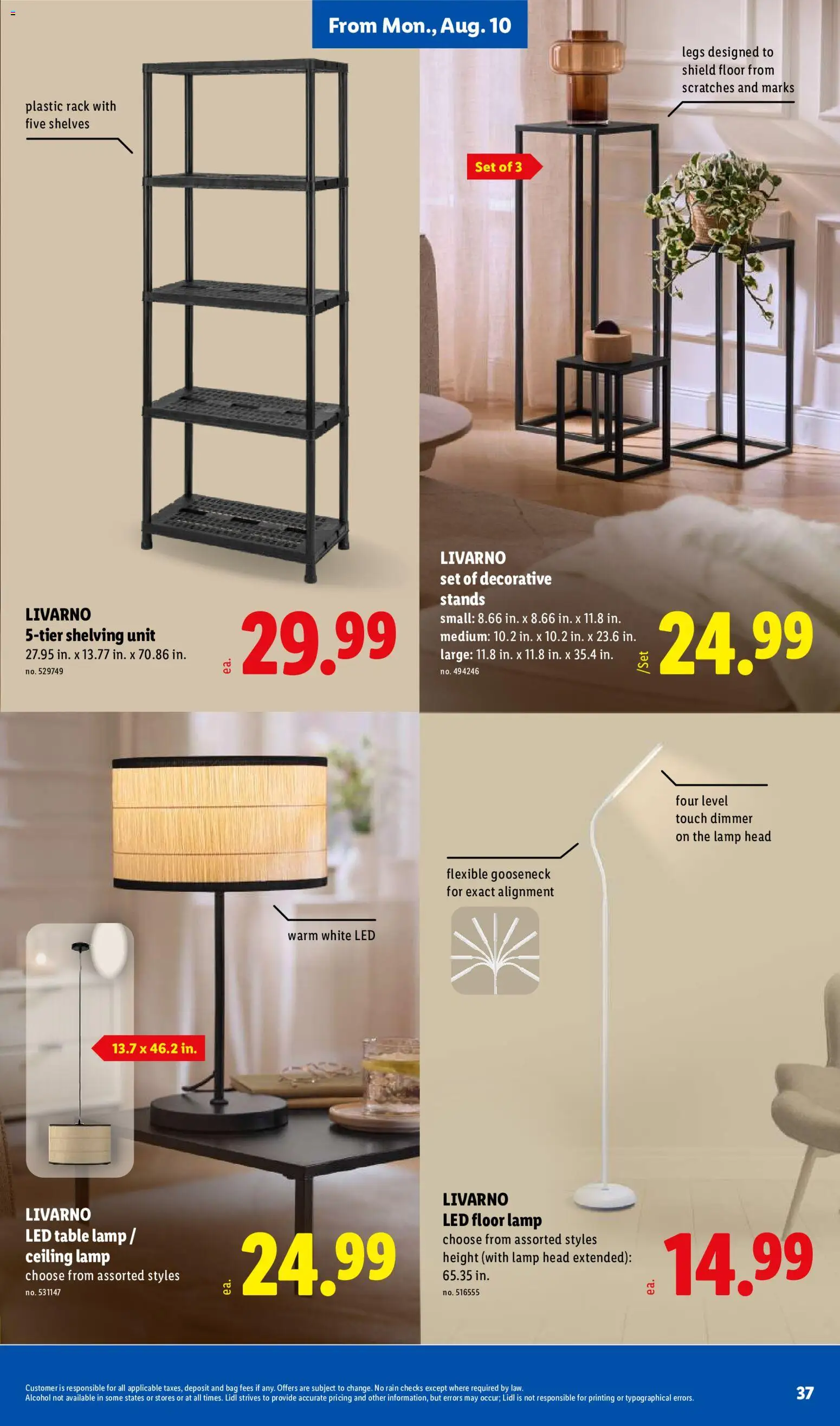 Lidl Weekly Ad - valid from 08/05/2026 | Page: 37 | Products: Table, Lamp, Bag
