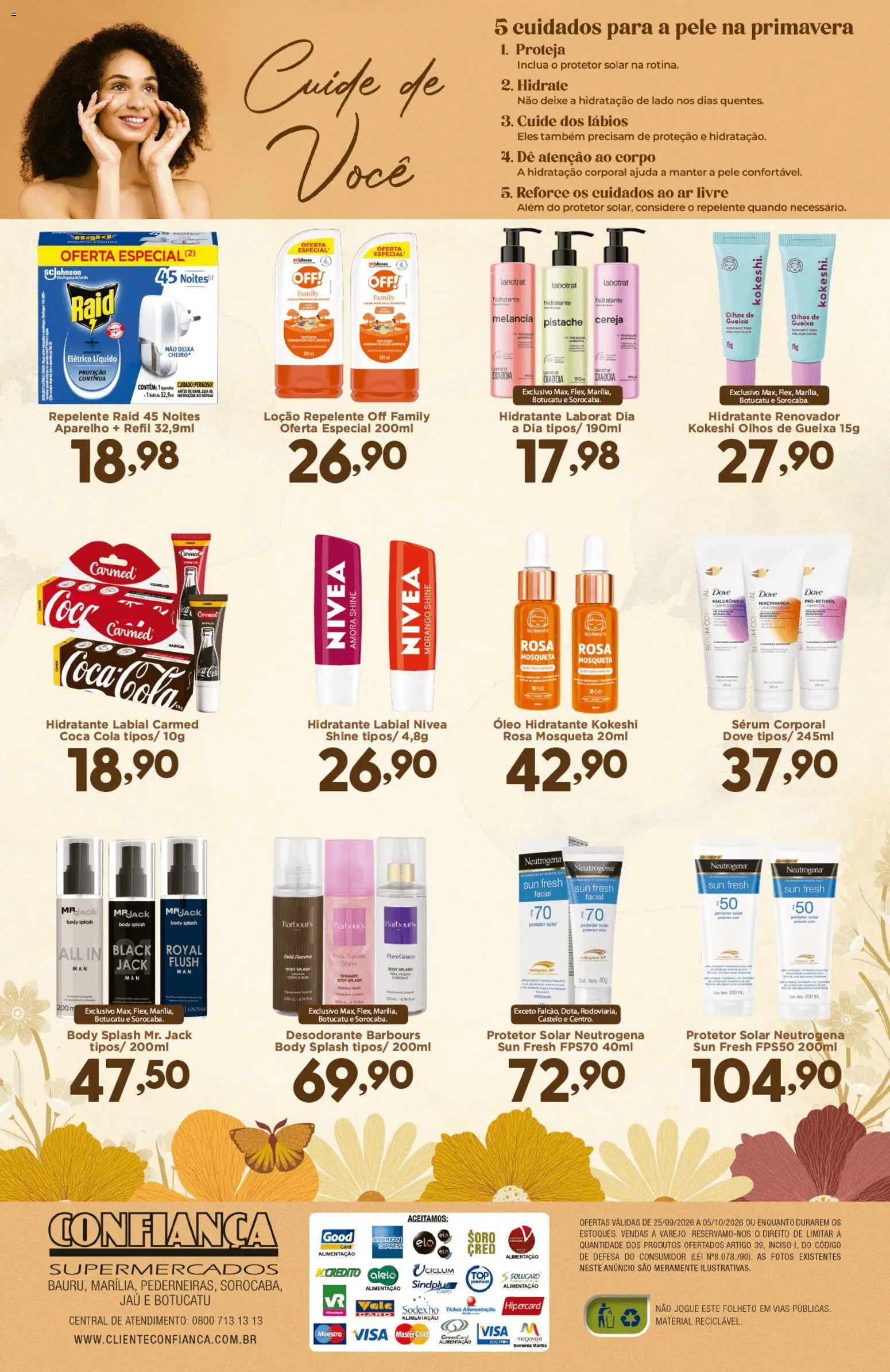 Confiança Folheto - válido de 25/09/2026 | Página: 8 | Produtos: Pistache, Protetor solar, Óleo, Sérum