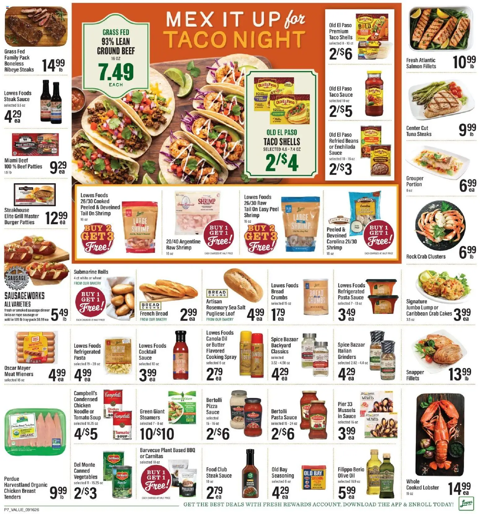 Lowes Foods Weekly Ad - valid from 09/16/2026 | Page: 12 | Products: Chicken, Oil, Ground beef, Tuna