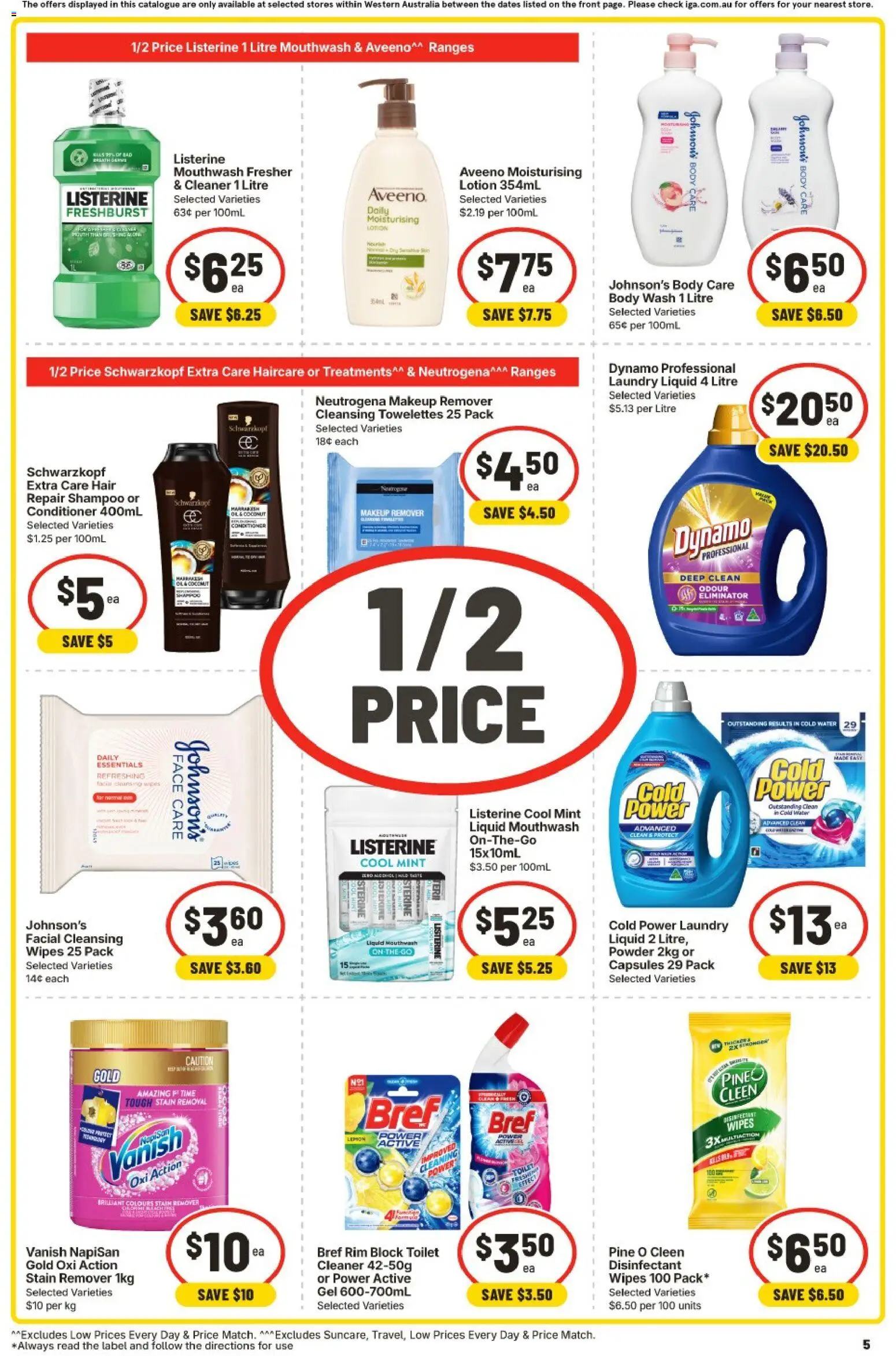IGA catalogue - valid from 30/09/2026 | Page: 5 | Products: Listerine, Lotion, Disinfectant wipes, Coconut