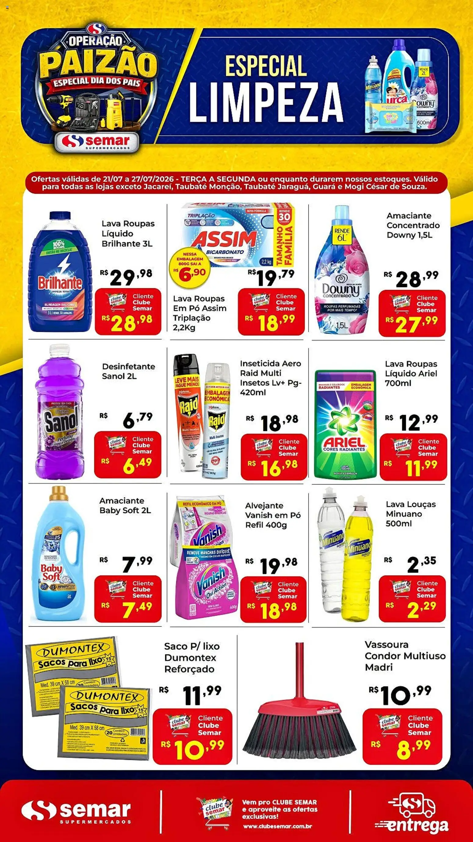 Semar Supermercado Folheto - válido de 21/07/2026 | Página: 2 | Produtos: Roupas, Amaciante, Inseticida, Vassoura