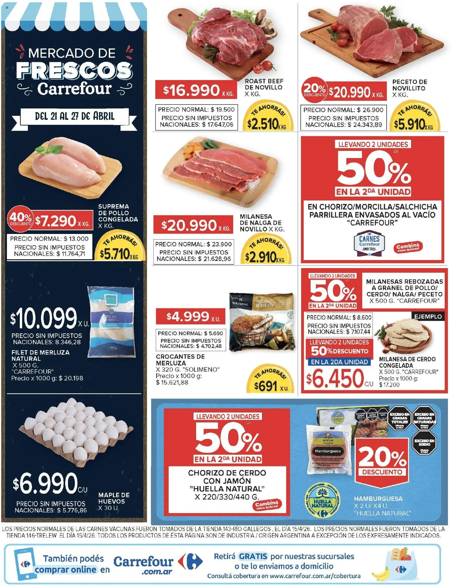 Carrefour Market - Carrefour Market  │ válido desde el 21.04.2026 | Página: 3 | Productos: Pollo, Milanesa, Jamón, Cerdo