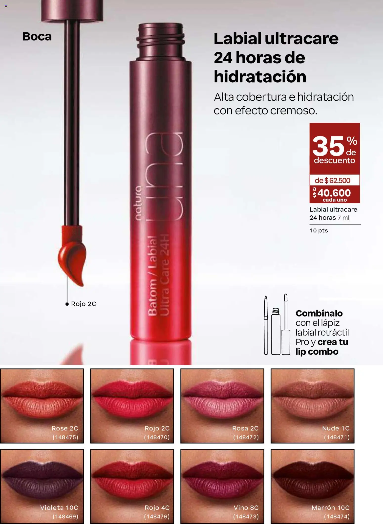 Natura revista - valida desde el 02/09/2026 | Página: 64 | Productos: Lápiz labial, Vino