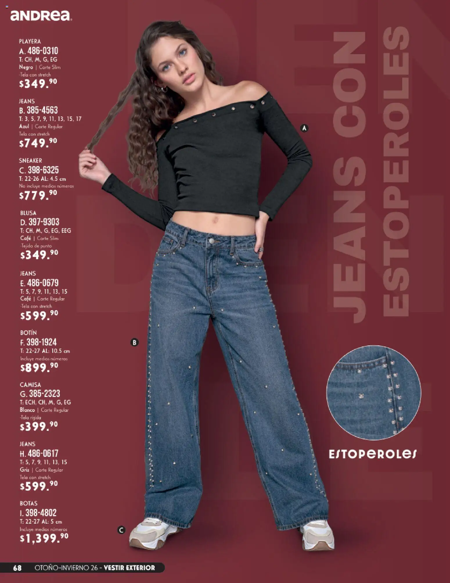 Nuevas ofertas de Andrea válidas en toda la República Mexicana desde el 23/08/2026. ¡Encuentra las mejores ofertas en Andrea catálogo Vestir! | Página: 68 | Productos: Blusa, Café, Playera, Botín